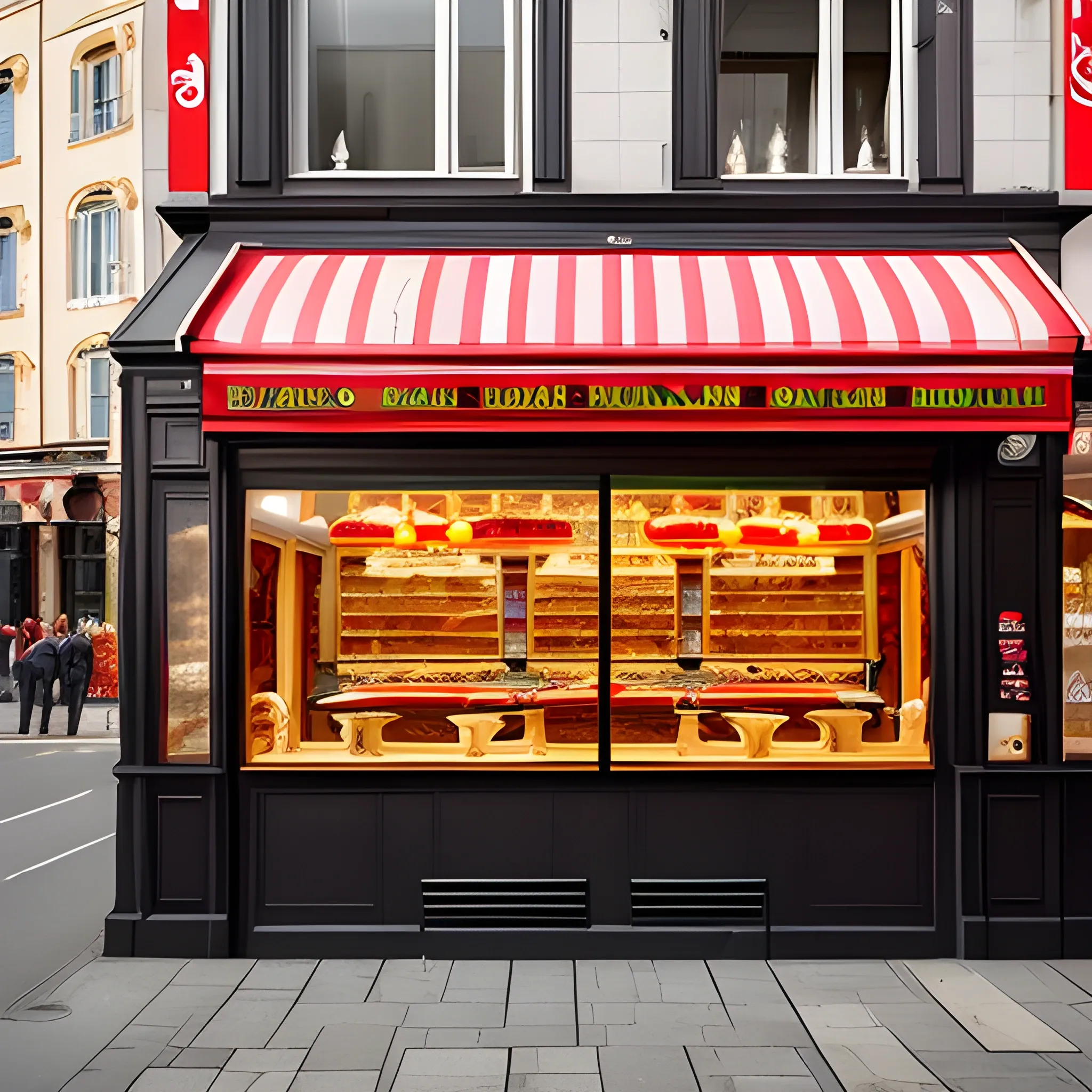 une façade d'un restaurant de kebab moderne et créatif
