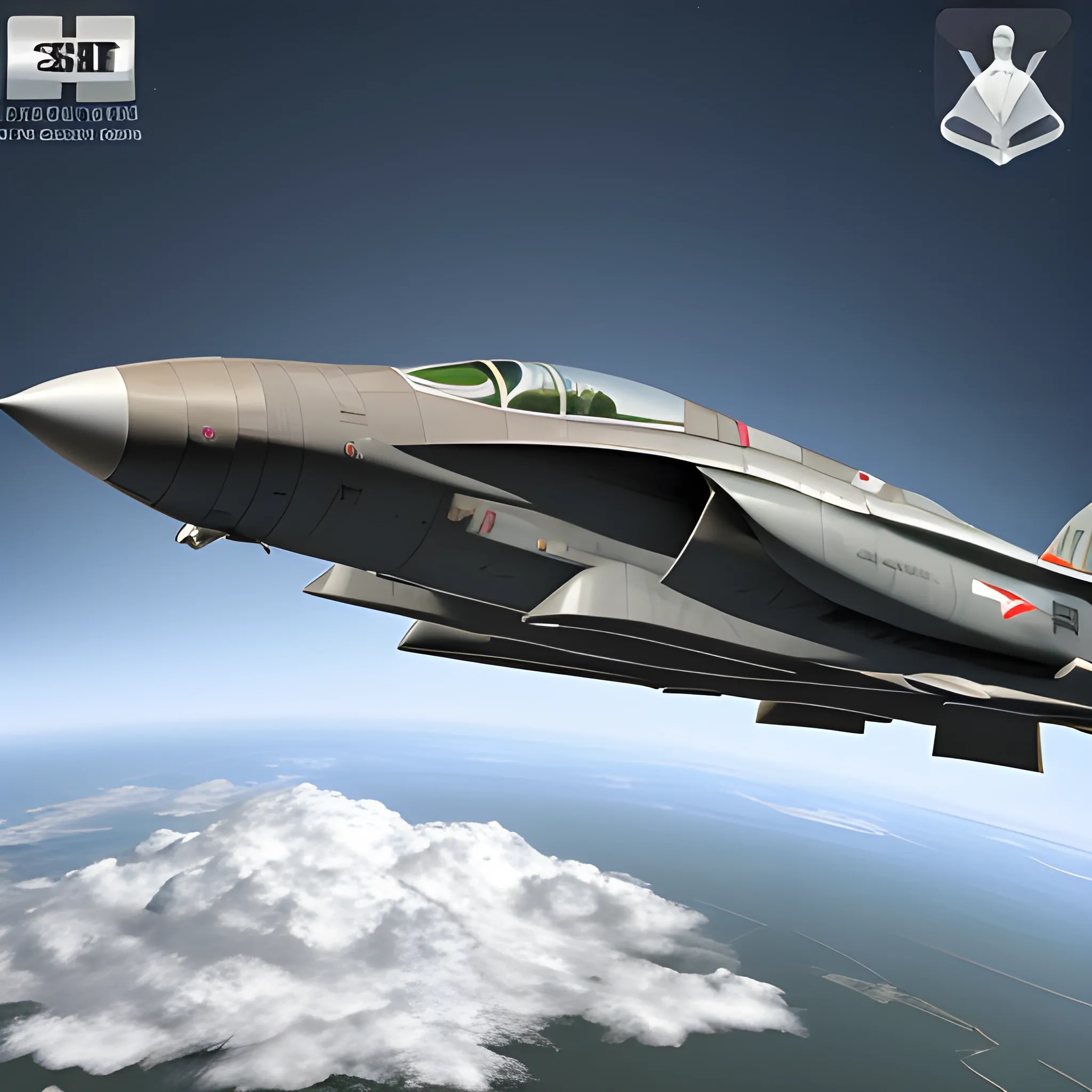 Imagen 3D con vista isométrica de avión super etendard