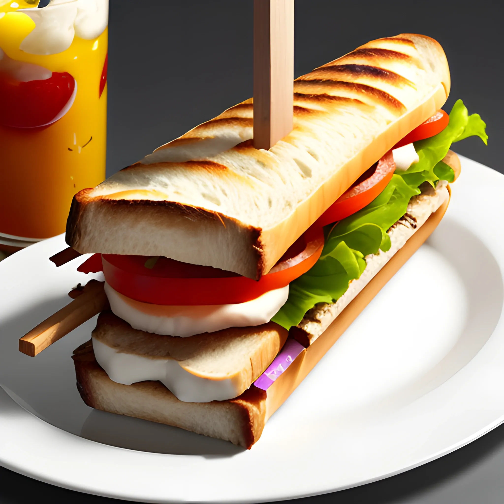 un sandwich kebab premium centré 

