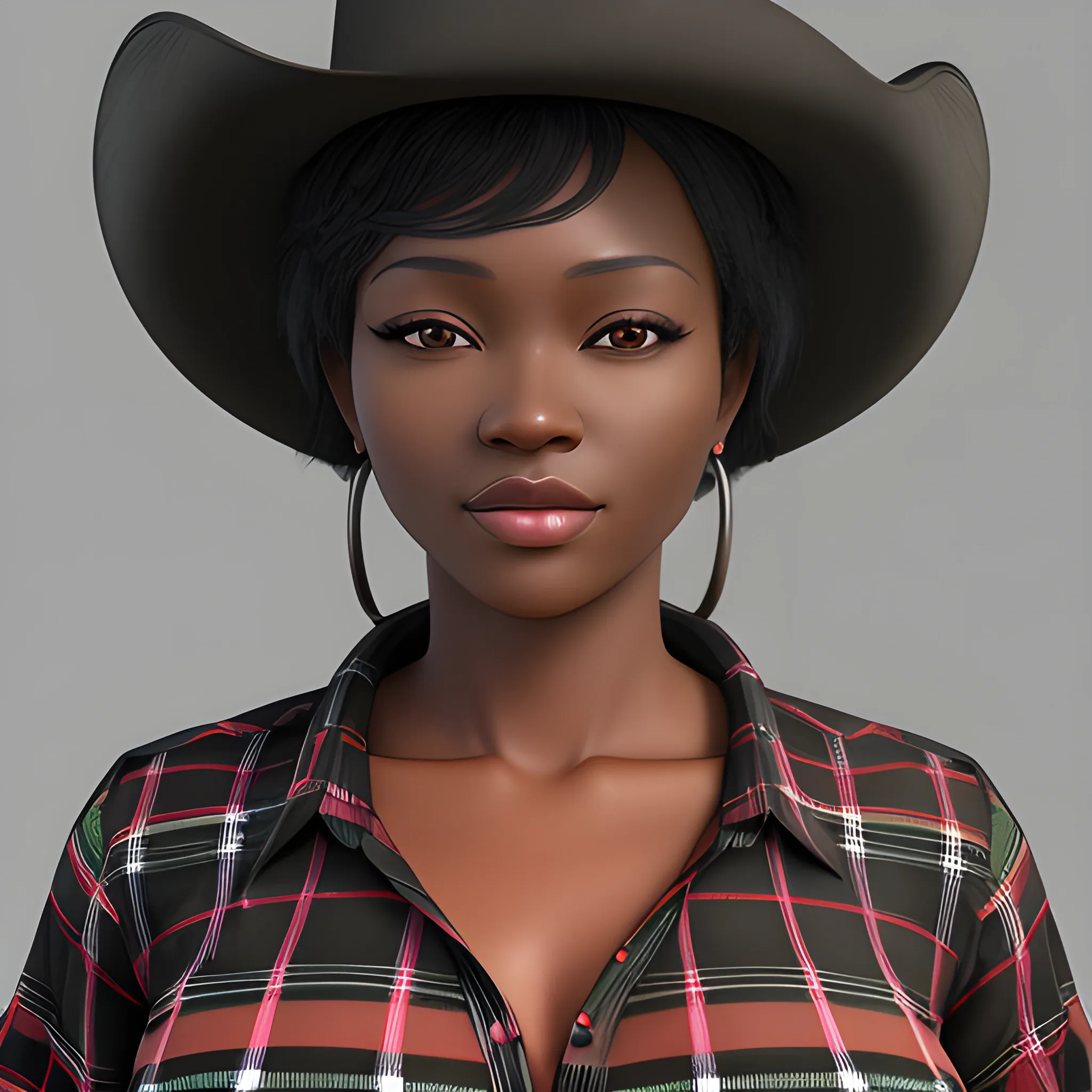 Masterpiece, 3D render, high detail, beautiful african female, w ...