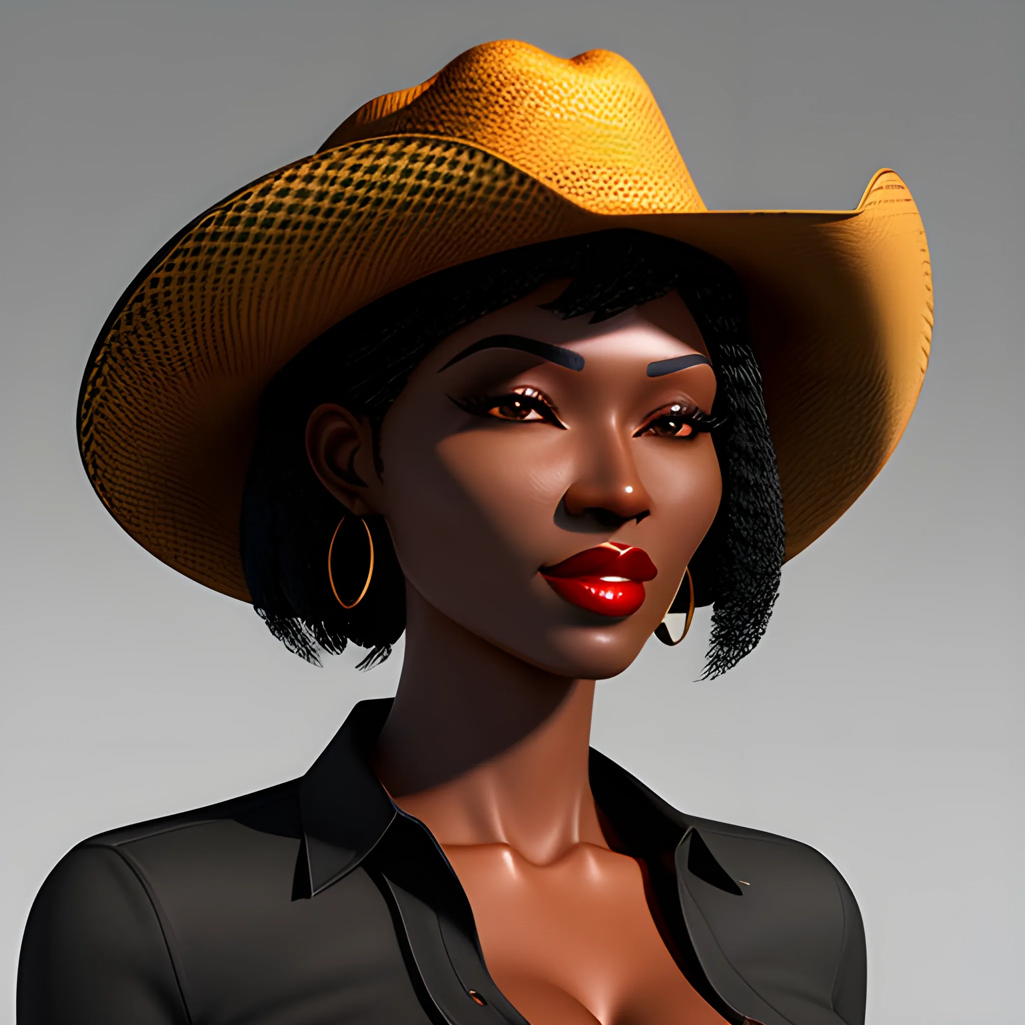 Masterpiece, 3D render, high detail, beautiful african female, w ...