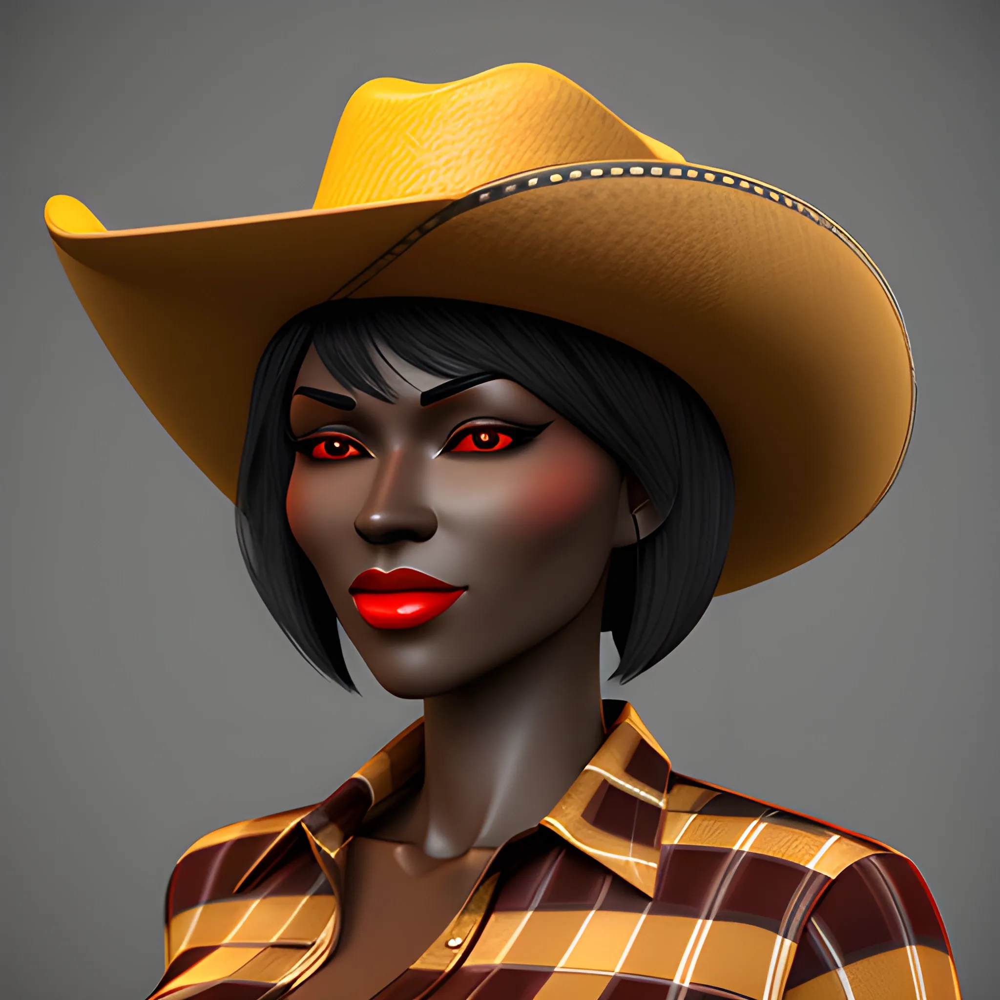 Masterpiece, 3D render, high detail, adult african female, weari ...