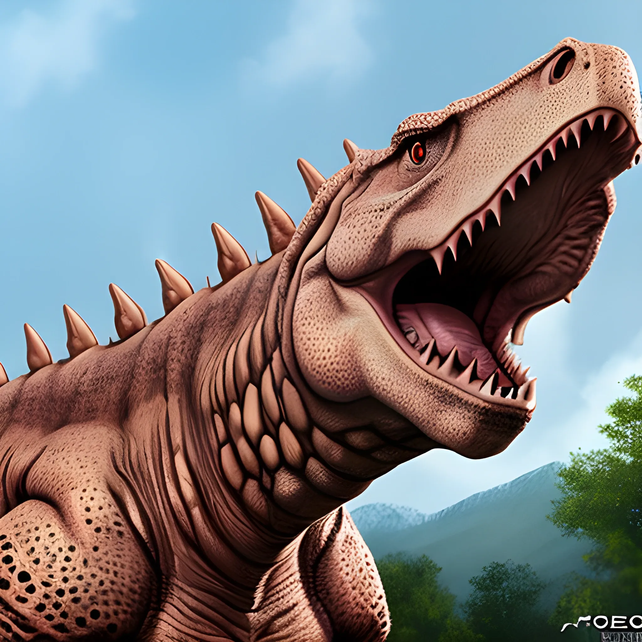 Carnotaurus, realistic, spielberg style
