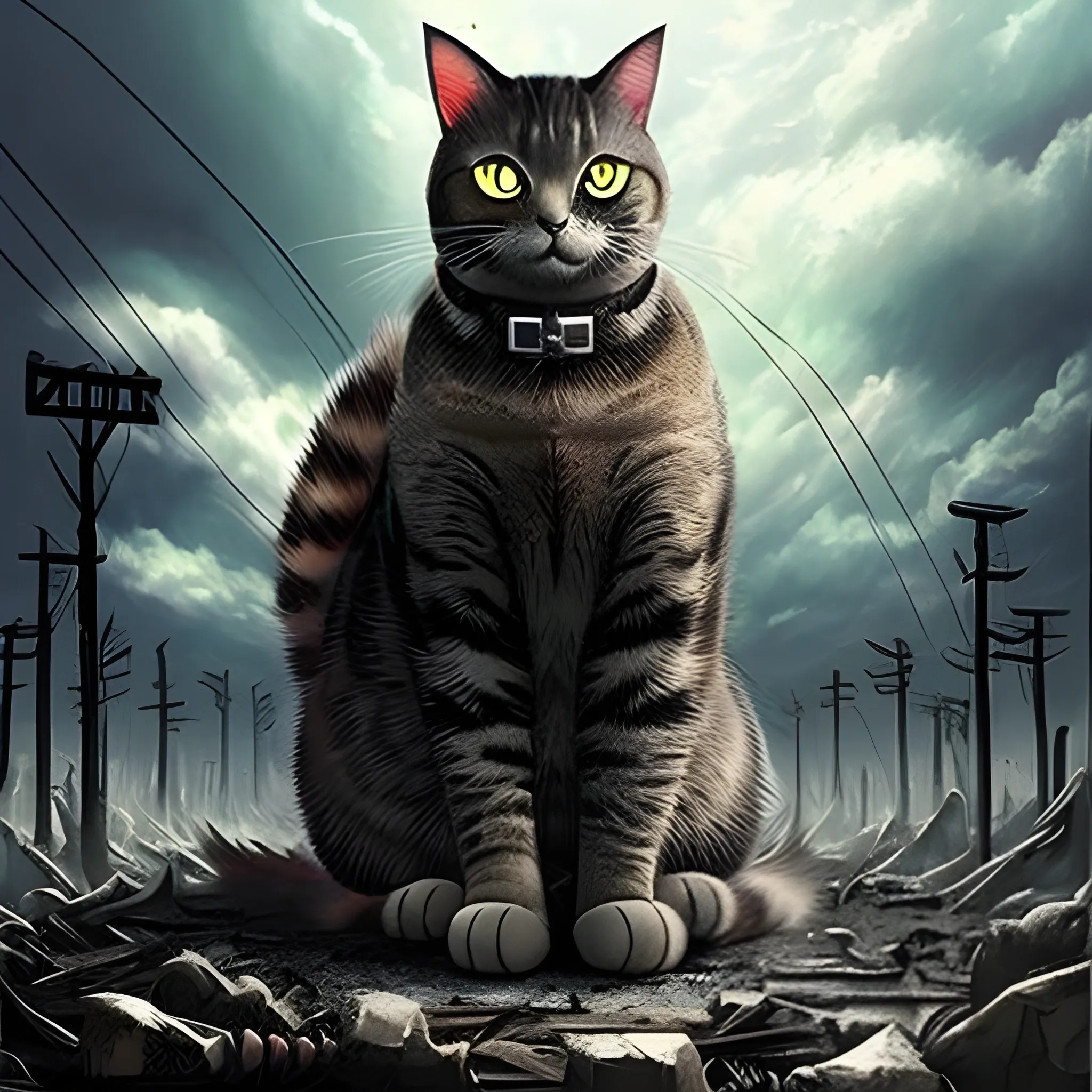 apocalyptic world dominated by cats
, anime