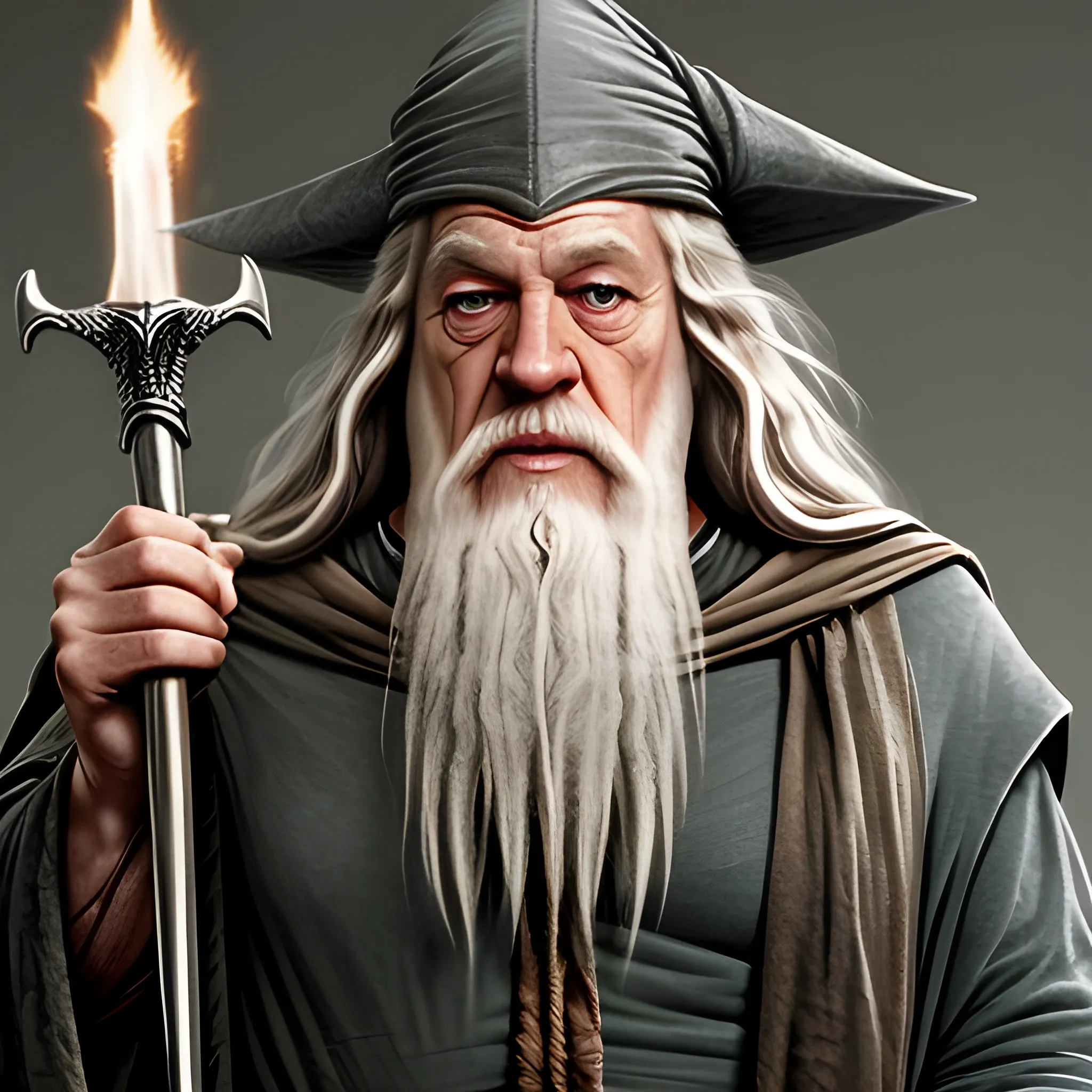 Give me Gandalf from lord of the rings but gigga Chad and very buff
