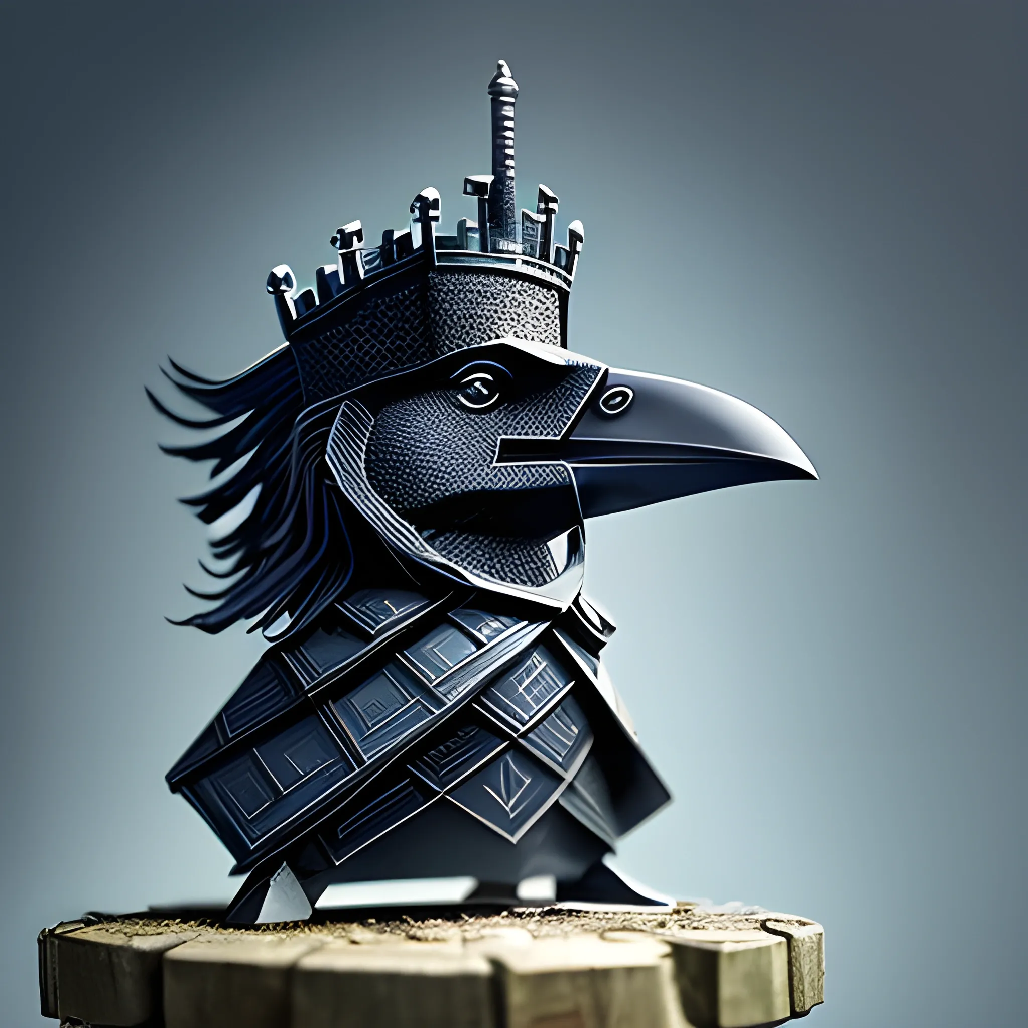 Generate a caricature depicting the rook as the fortress of data security, a stalwart defender of business information. This rook is portrayed as a mighty guardian, exuding strength and vigilance, standing tall and resolute. The caricature should feature a fortified castle with data symbols emblazoned on its walls, symbolizing the impenetrable defense of valuable business data. The rook's expression should convey a sense of unwavering protection and readiness to ward off any threats to data security
