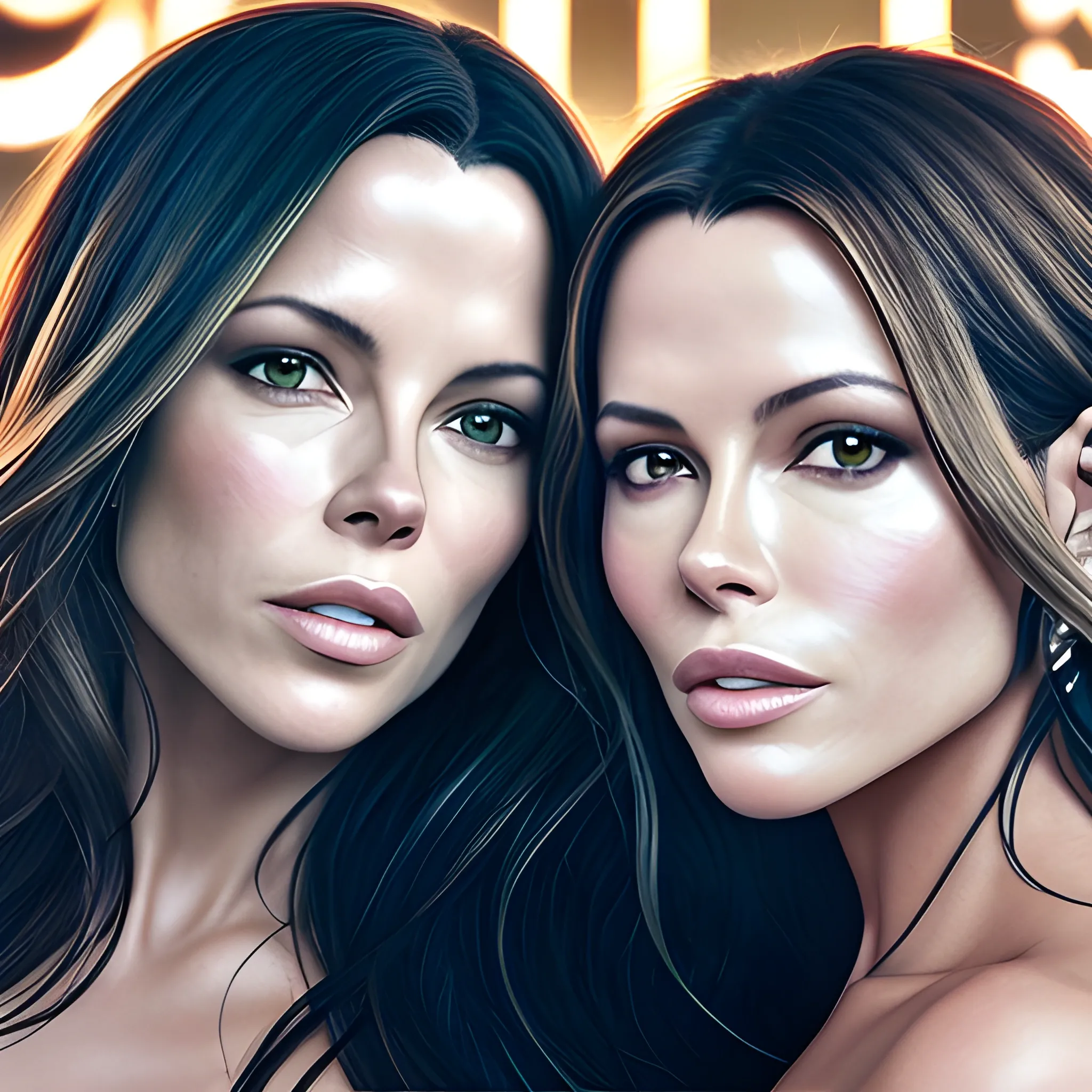 Imagina el rostro bello de una mujer que reùna los rasgos màs lindos de Kate Beckinsale y de Naomi Campbell. Foto real. Detalles profundos. Ojos perlados. Mirada resplandeciente. Alta definiciòn. Iluminaciòn espectacular. 4K. Foto captura realizada con un celular Samsun S60