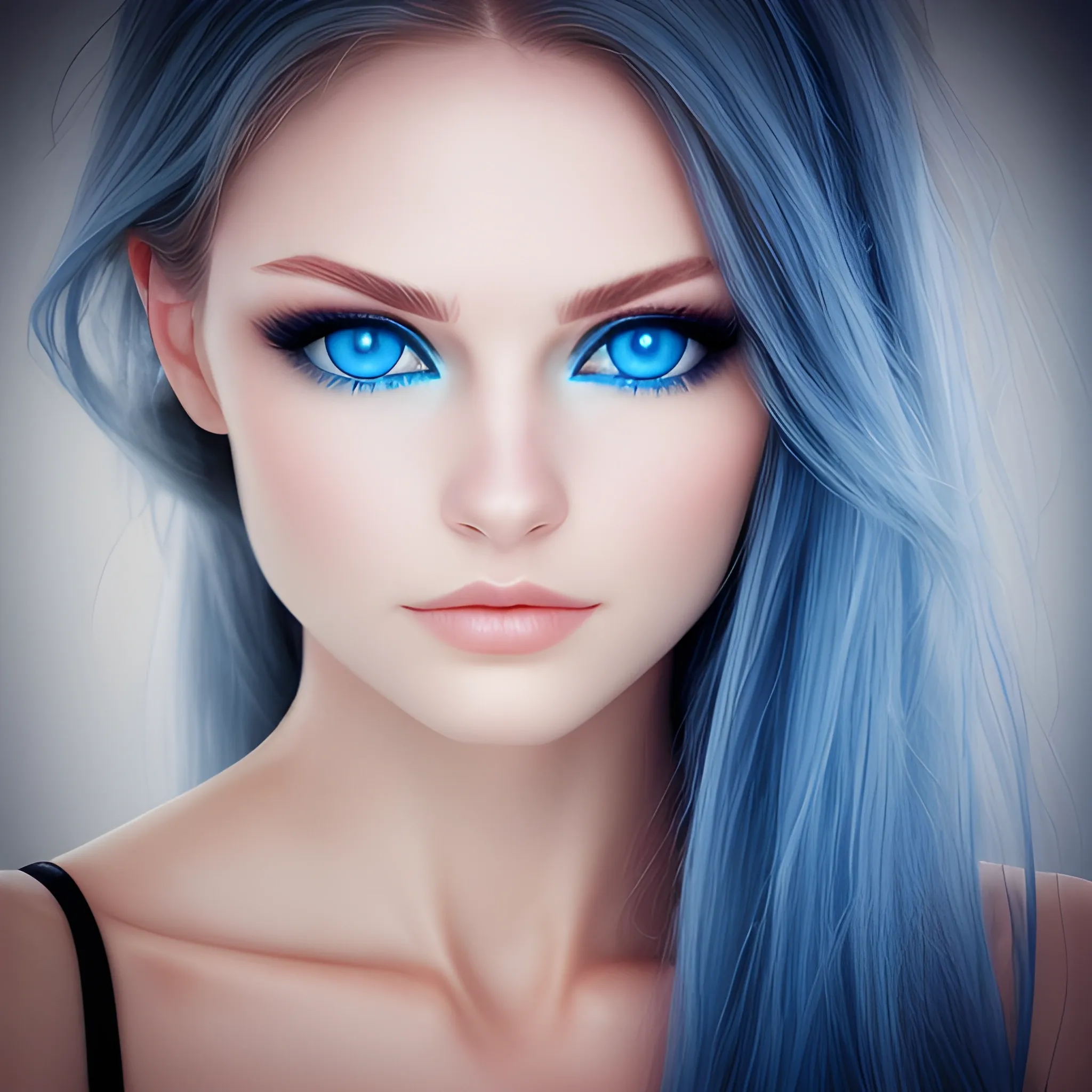 Beautiful woman with blue eyes 