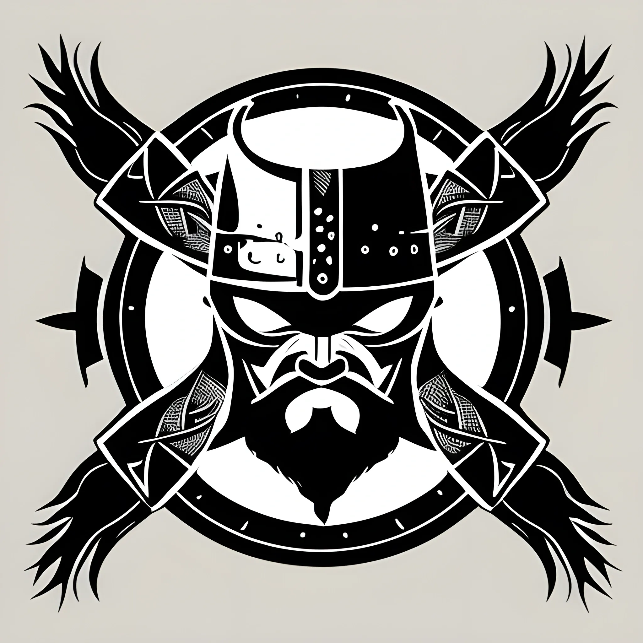 minimalist, balck ink, abstract, vector graphic, viking