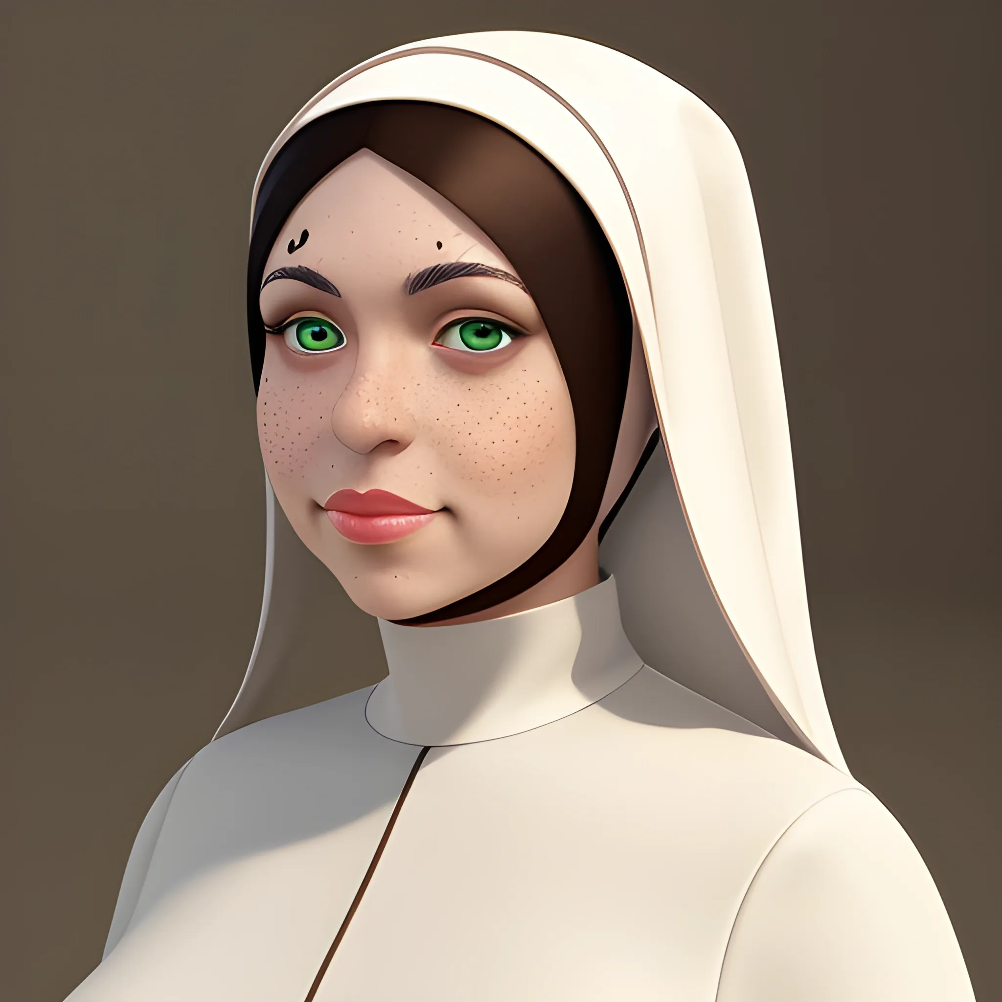 Masterpiece, full-body, realistic 3D, adult Hispanic female, nun... -  Arthub.ai