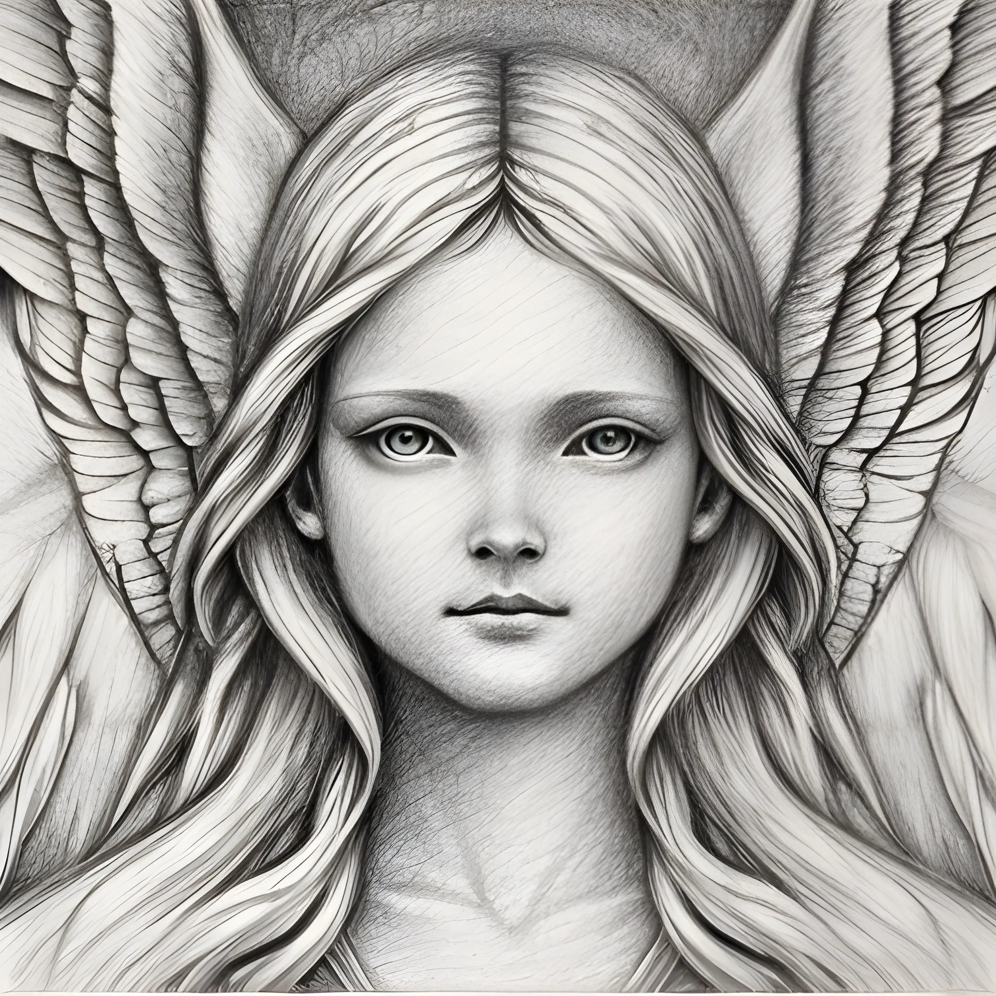 An angel among the clouds. My little pencil drawing. — Steemit