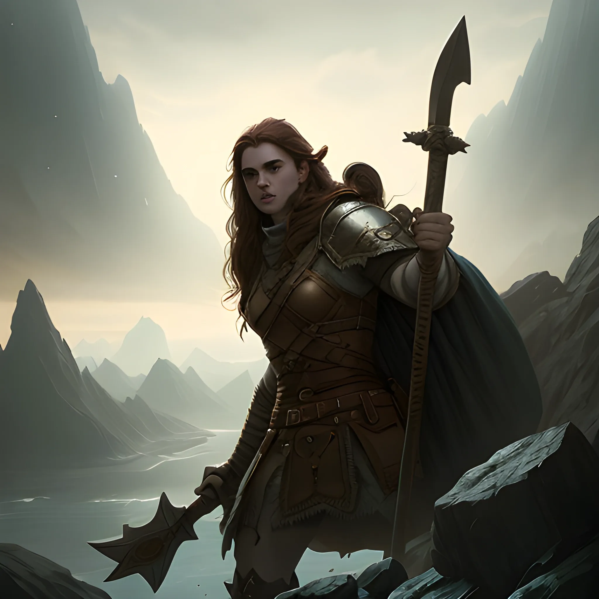 Gimli wielding axe mountains, comic cover, Les Edwards, character art, intricate detail, digital illustration, high resolution, trending on ArtStation, in the style of Charlie Bowater, Tom Bagshaw, and Waterhouse, Adam Hughes, Artgerm, J. C. Leyendecker, cinematic lighting, beautiful, elegant, cinematic, headroom, 8K, trending on artstation, volumetric light, lightrays, cinematic, atmospheric, octane render