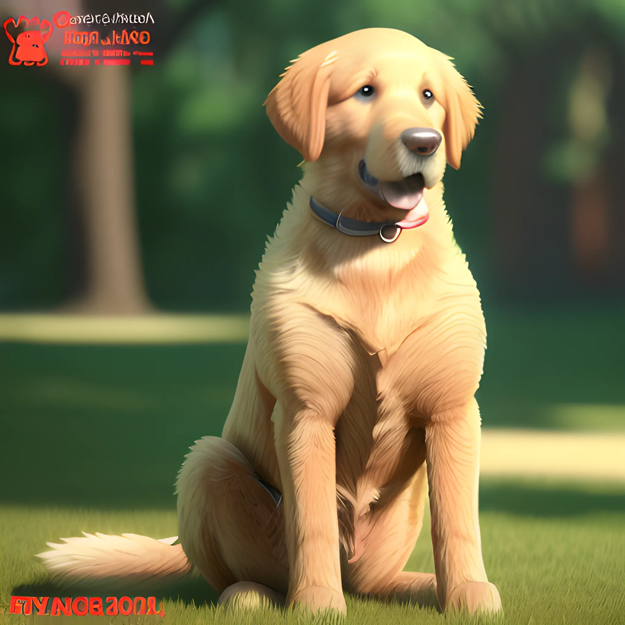 dog golden retriever callen tomy, 4k, realistic