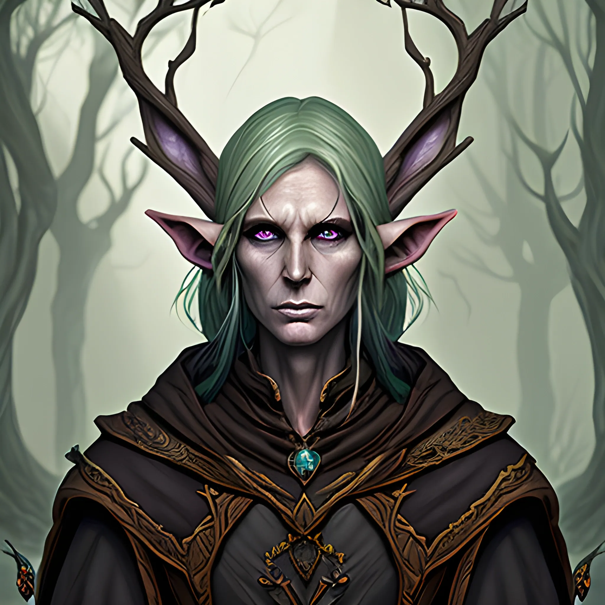 withered old elven mage fantasy art
