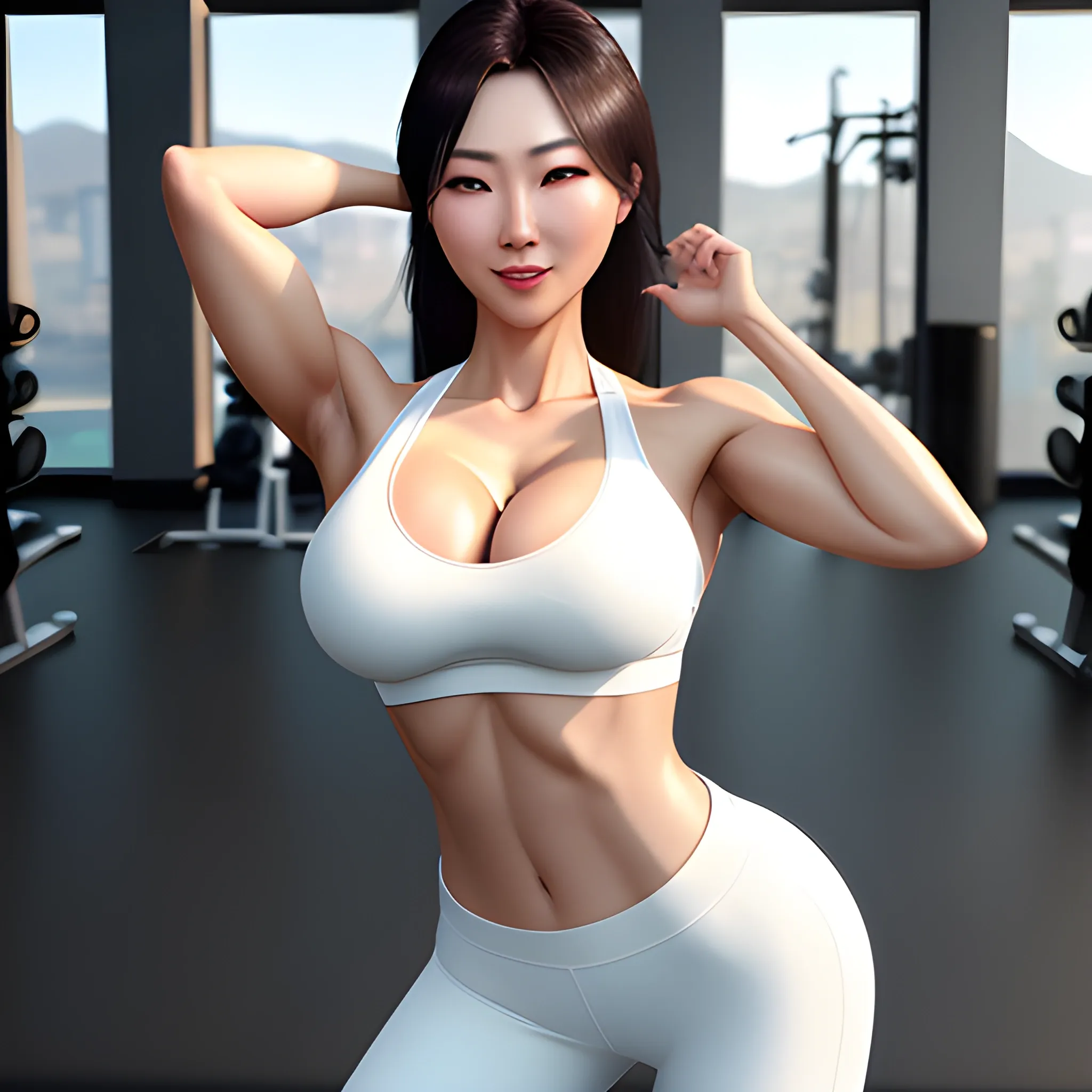 RAW photo, photo of A korean beauty girl with big breasts and ha... -  Arthub.ai