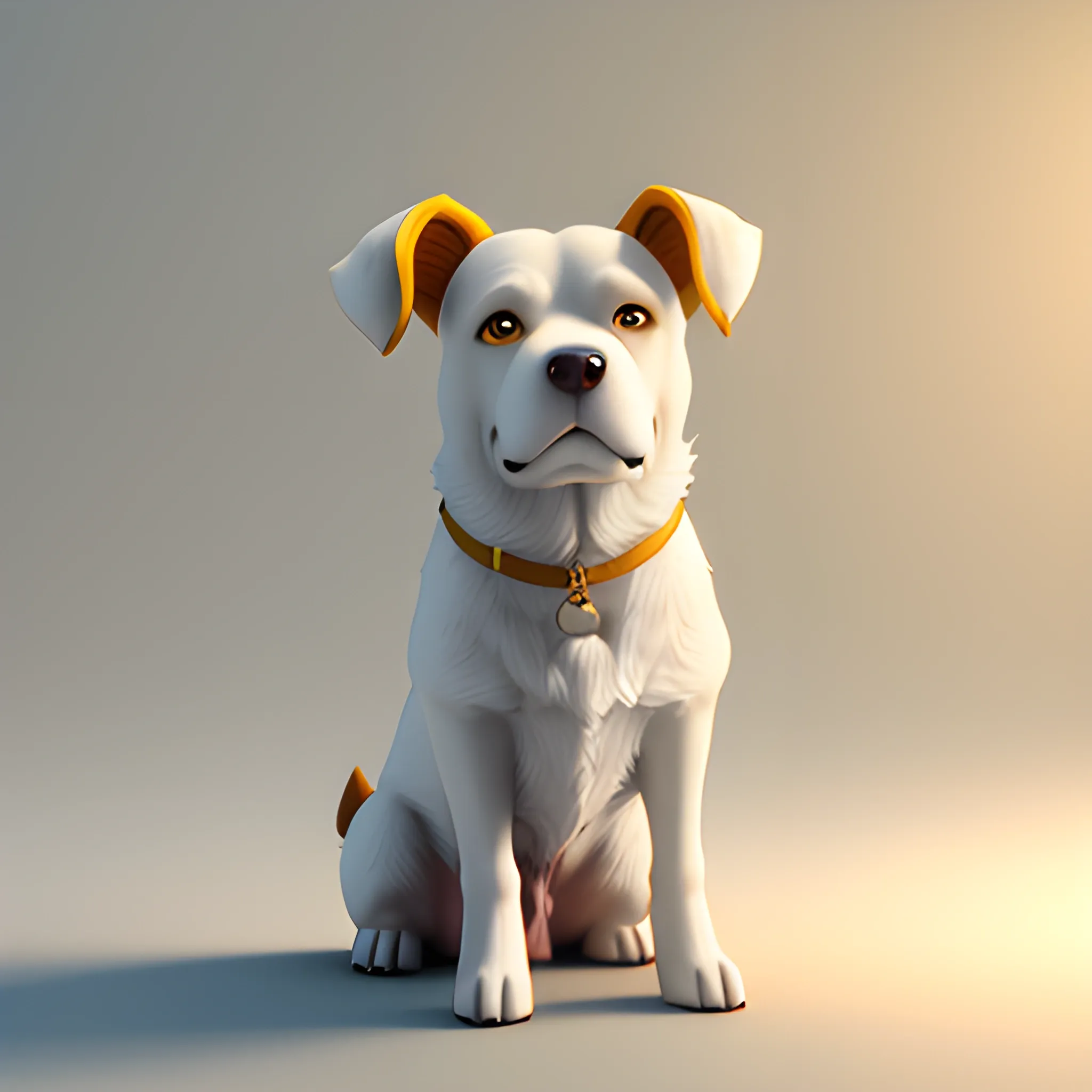 cute baby dog Golden, white background, Vermeer style, 12K, high quality, HD, octane render, cinematic lighting, 3D,