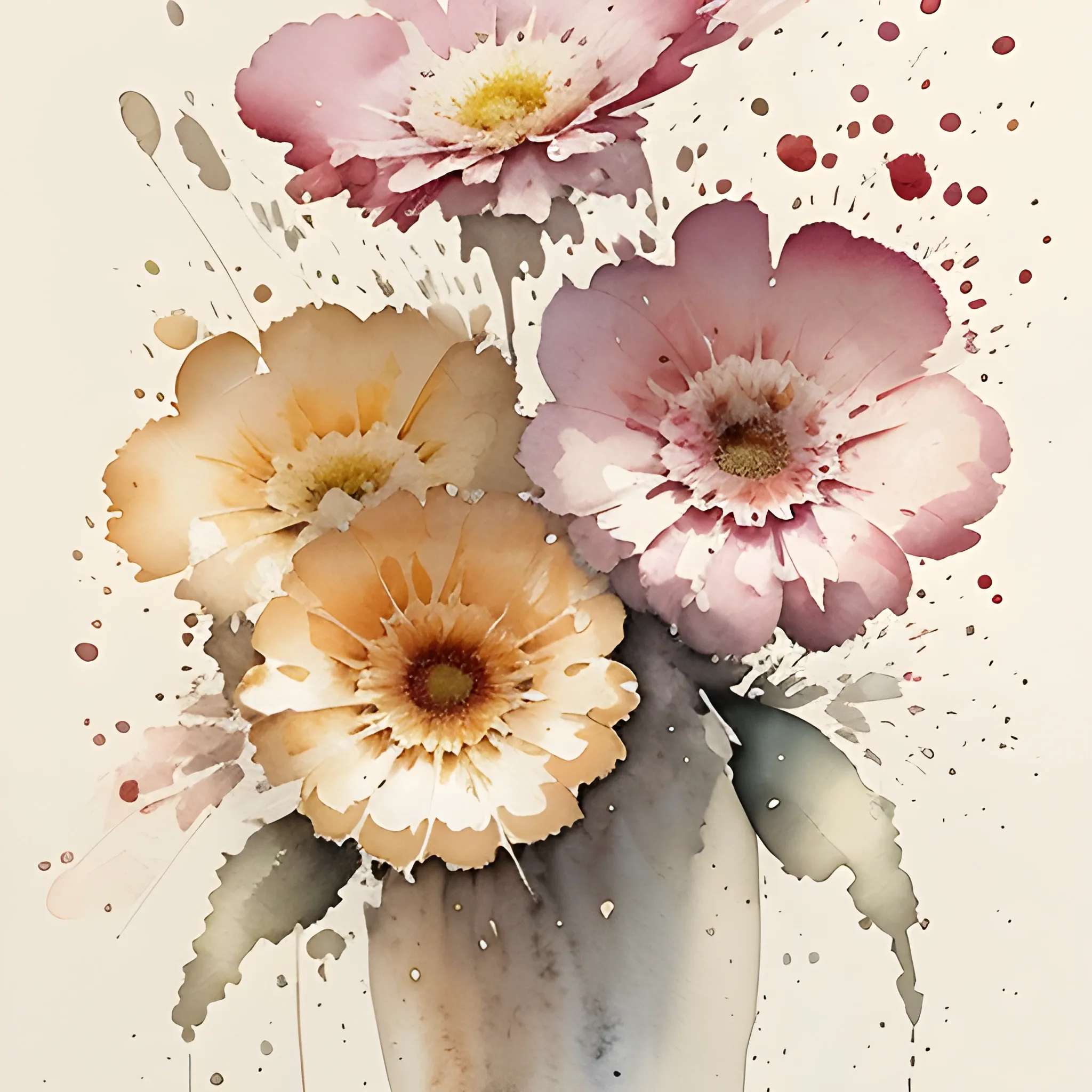 loose loose watercolor of flowers painterly, granular splatter dripping. muted colors. ) ) ) ) ) ) ) ) ) ) by jean - baptiste monge