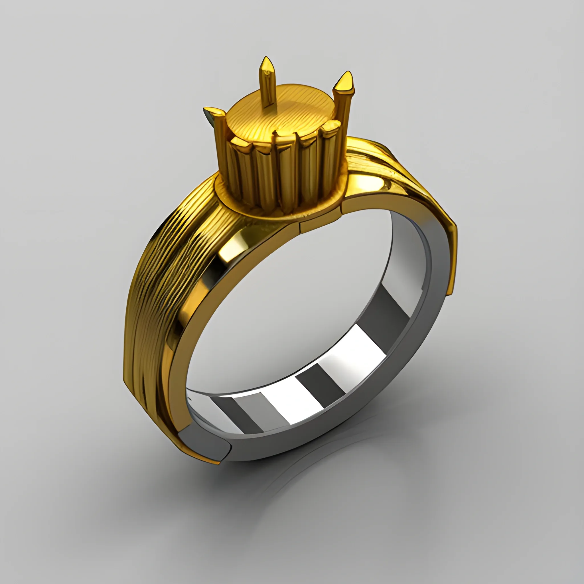 anillo hermoso de plata cpn oro zafiro montado en bicel , Cartoon, 3D, Pencil Sketch