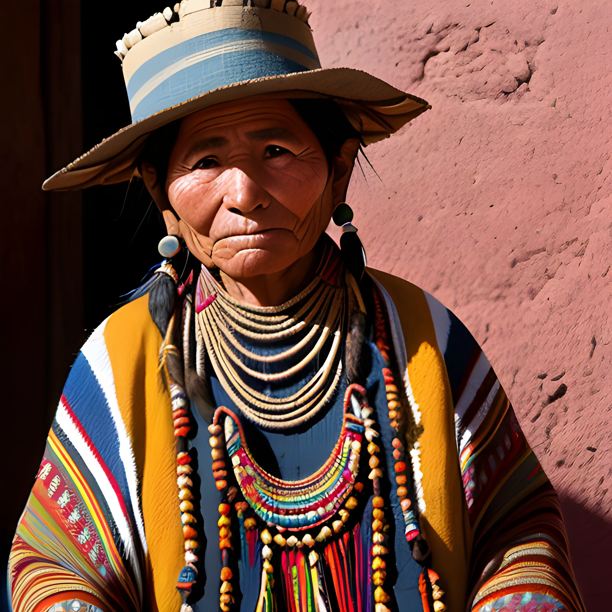  An Andean woman weaver, symbolizing tradition and ancestral resilience.