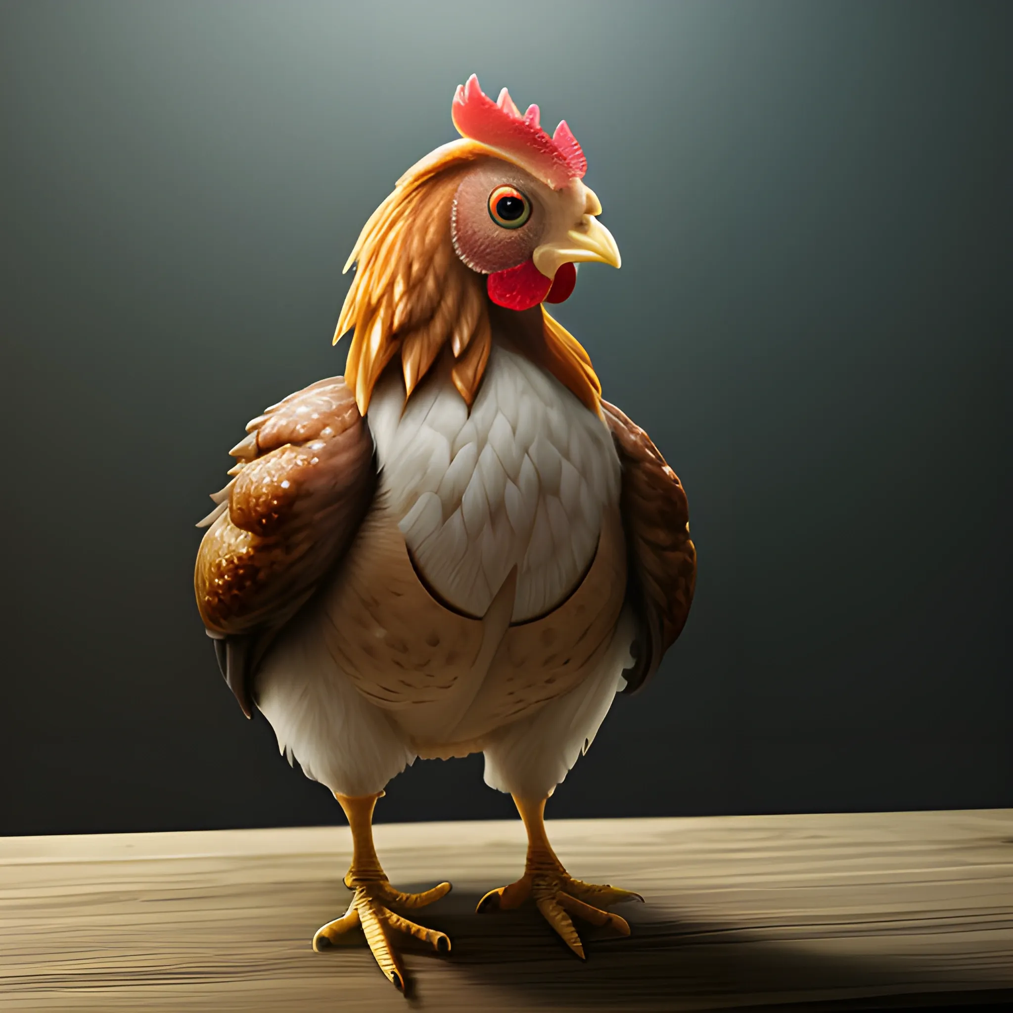 hyper-real, detailed, cinematic lighting, chicken, hyper-detailed,