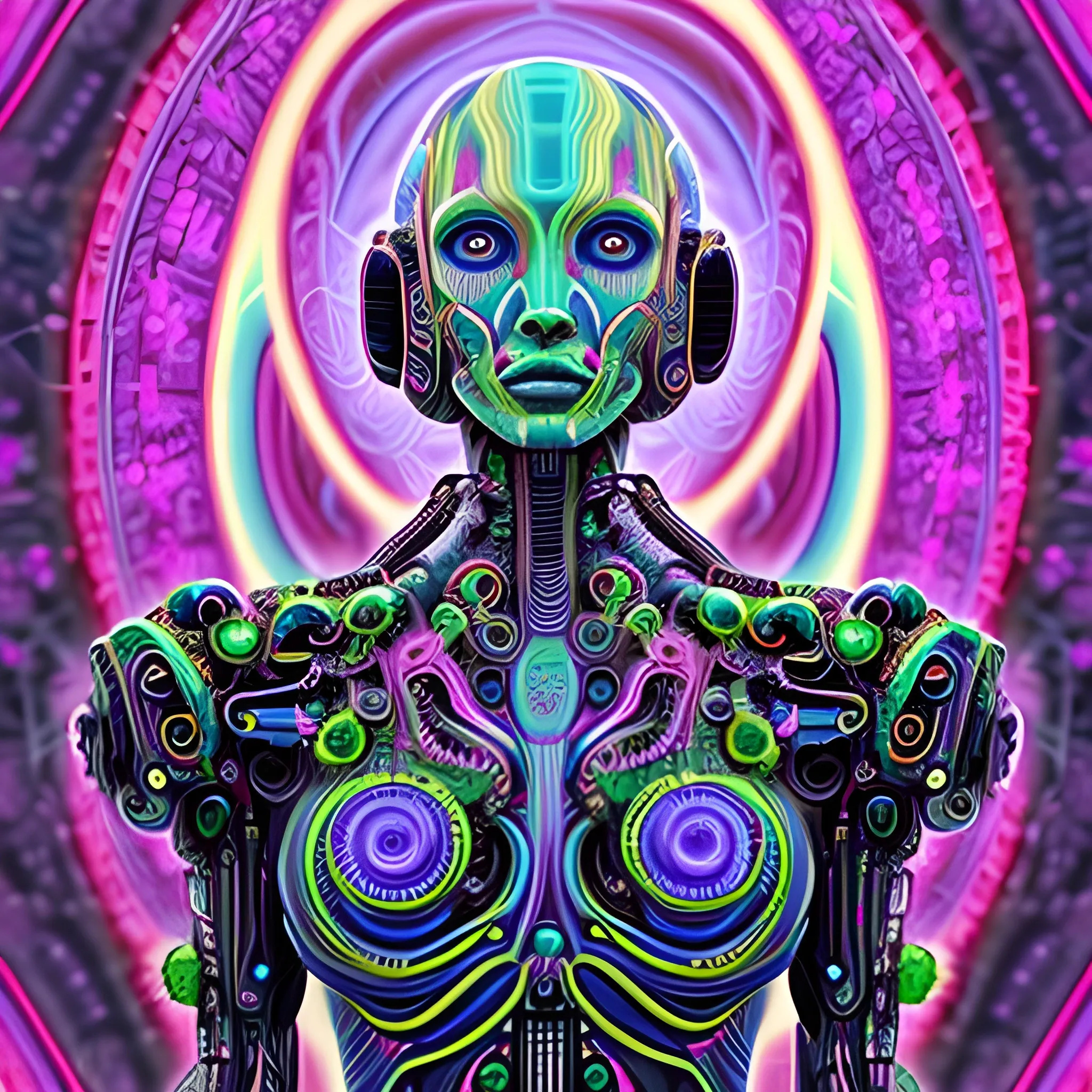 psychedelic organic cyborg by scott davidson - Arthub.ai