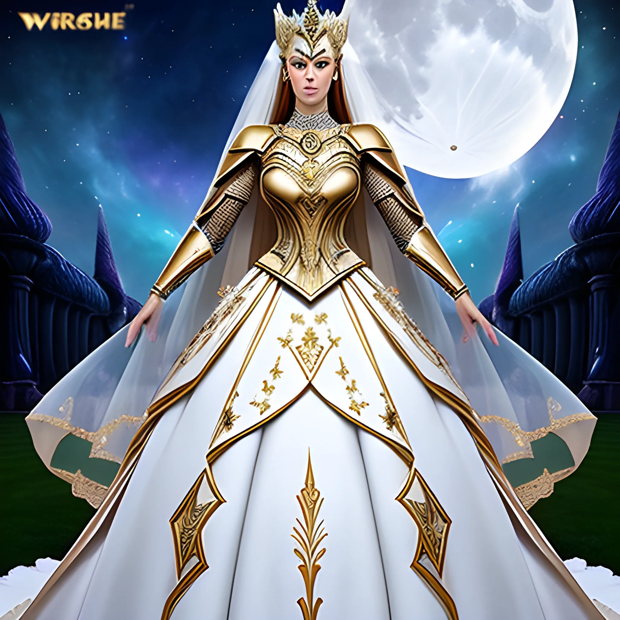 princess wedding dress warrior moon goddess armor majestic supreme powerful starchild thoth she-ra extravagant