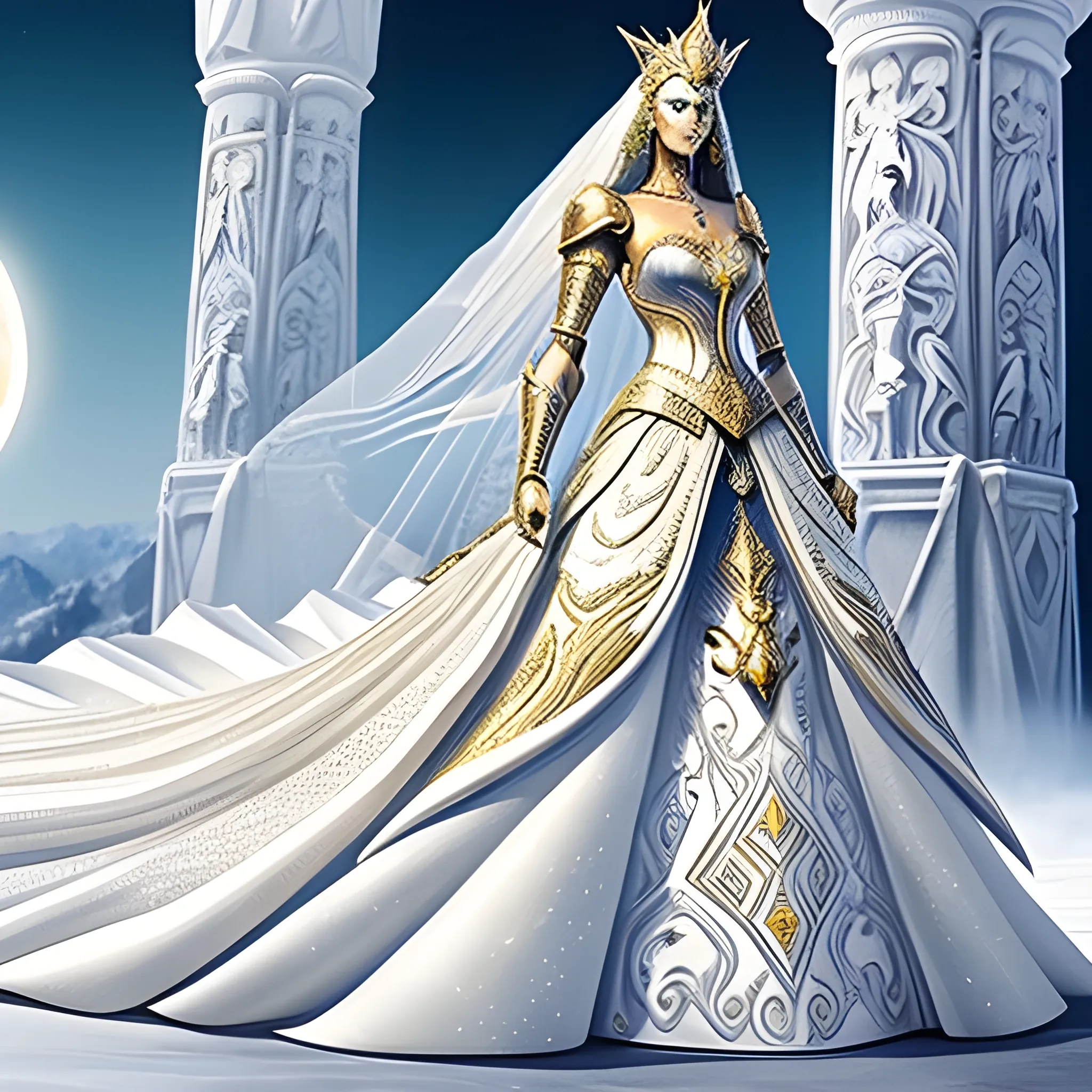 princess wedding dress warrior moon goddess armor majestic supreme powerful starchild thoth she-ra extravagant
