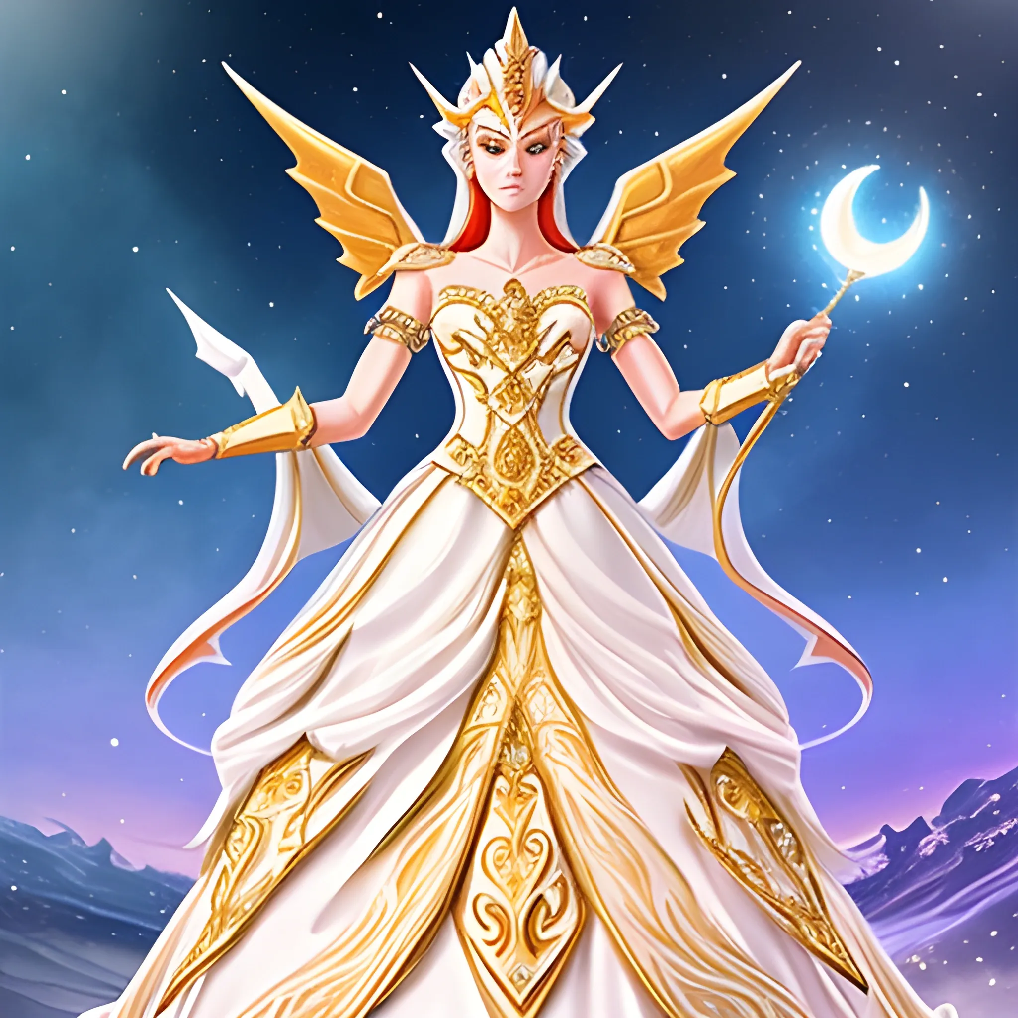 princess wedding dress warrior moon goddess armor majestic she-ra extravagant fantasy gown realistic