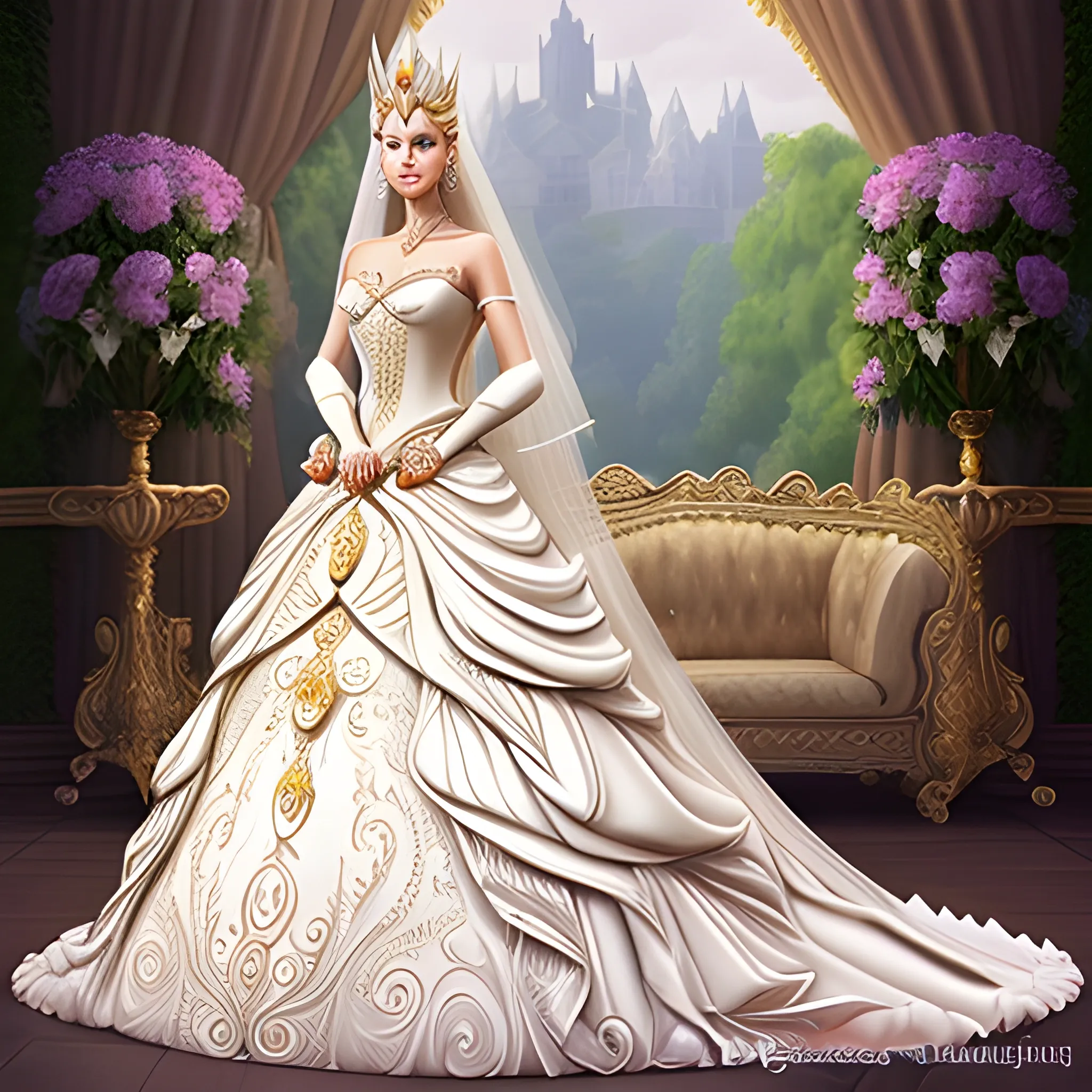 princess wedding dress majestic she-ra realistic extravagant design