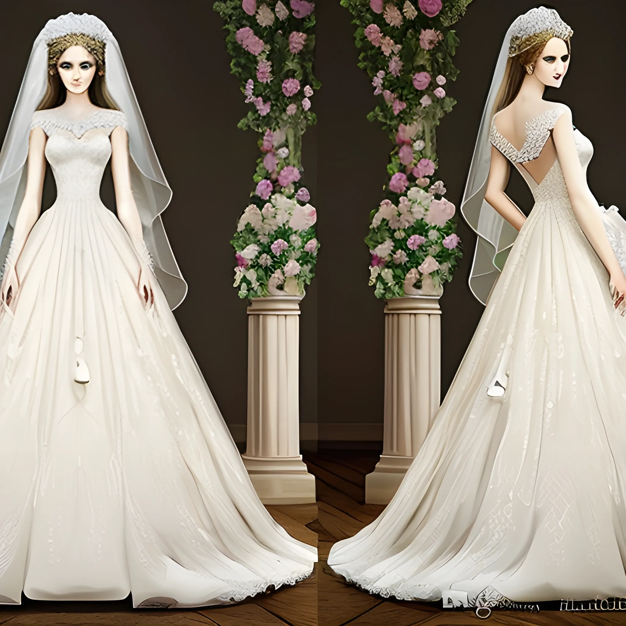 Ethereal goddess wedding dress majestic realistic extravagant de ...