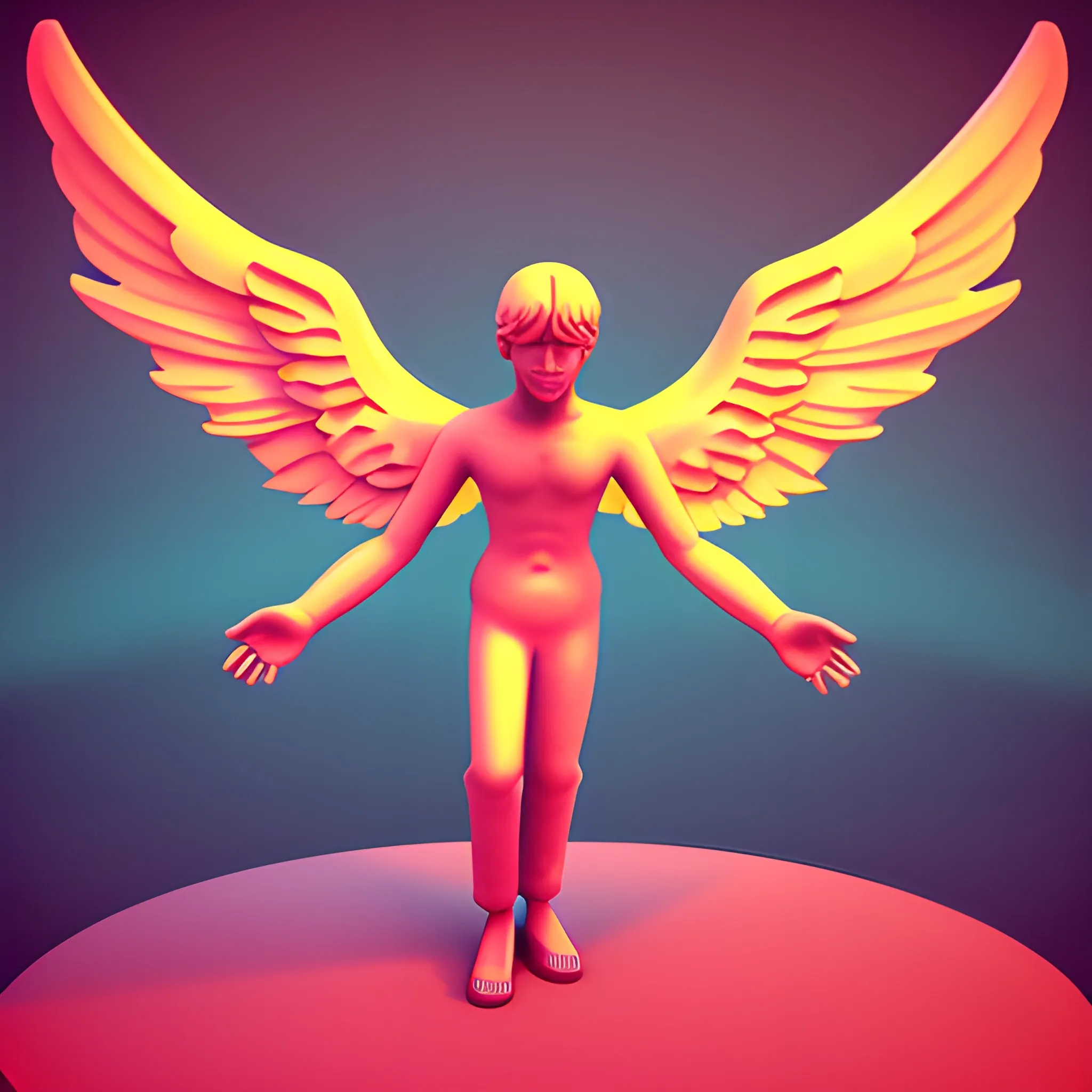 Angel, infierno, cielo, 3D, Cartoon, Trippy