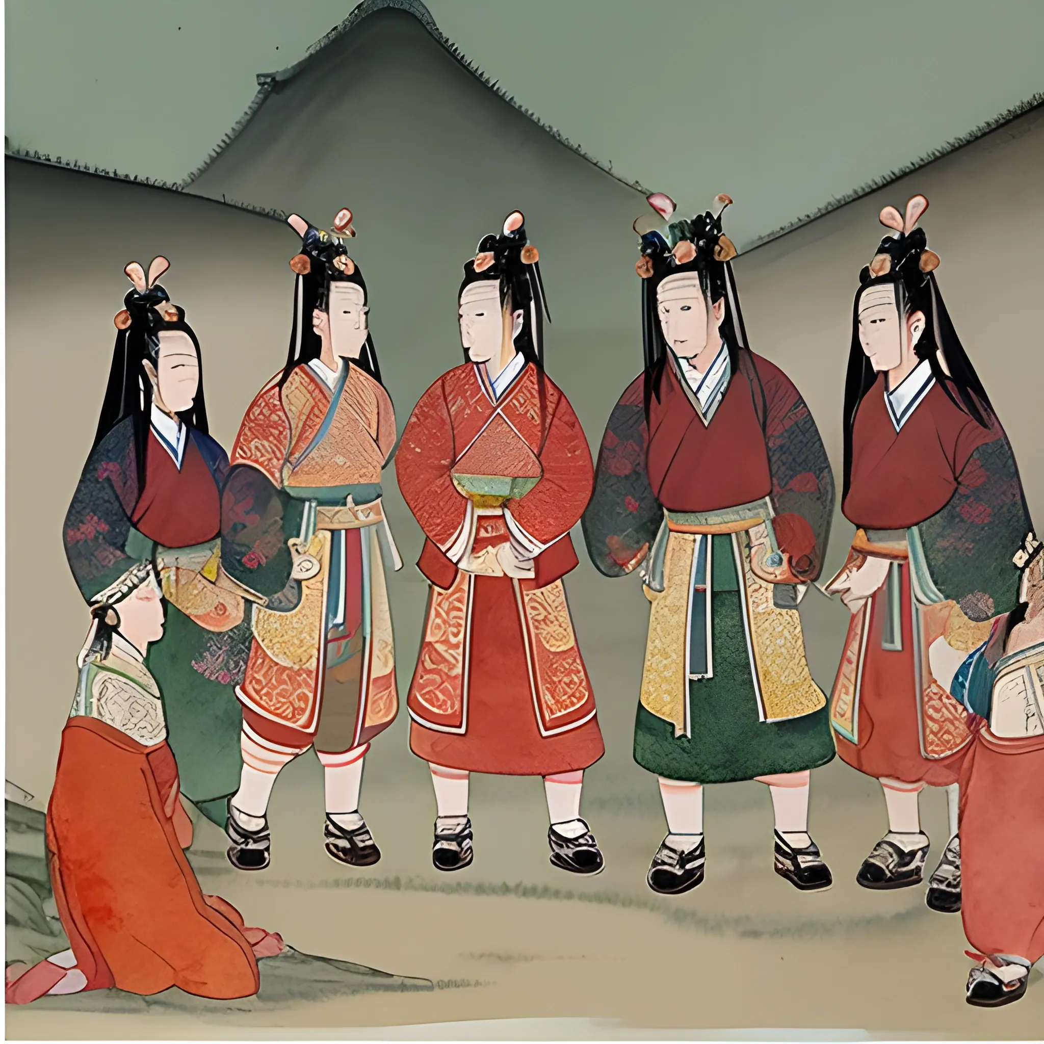 During the Northern Song Dynasty in China, the Jin people forcibly abducted the royal family of the Song Dynasty and sexually insulted them
, Water Color