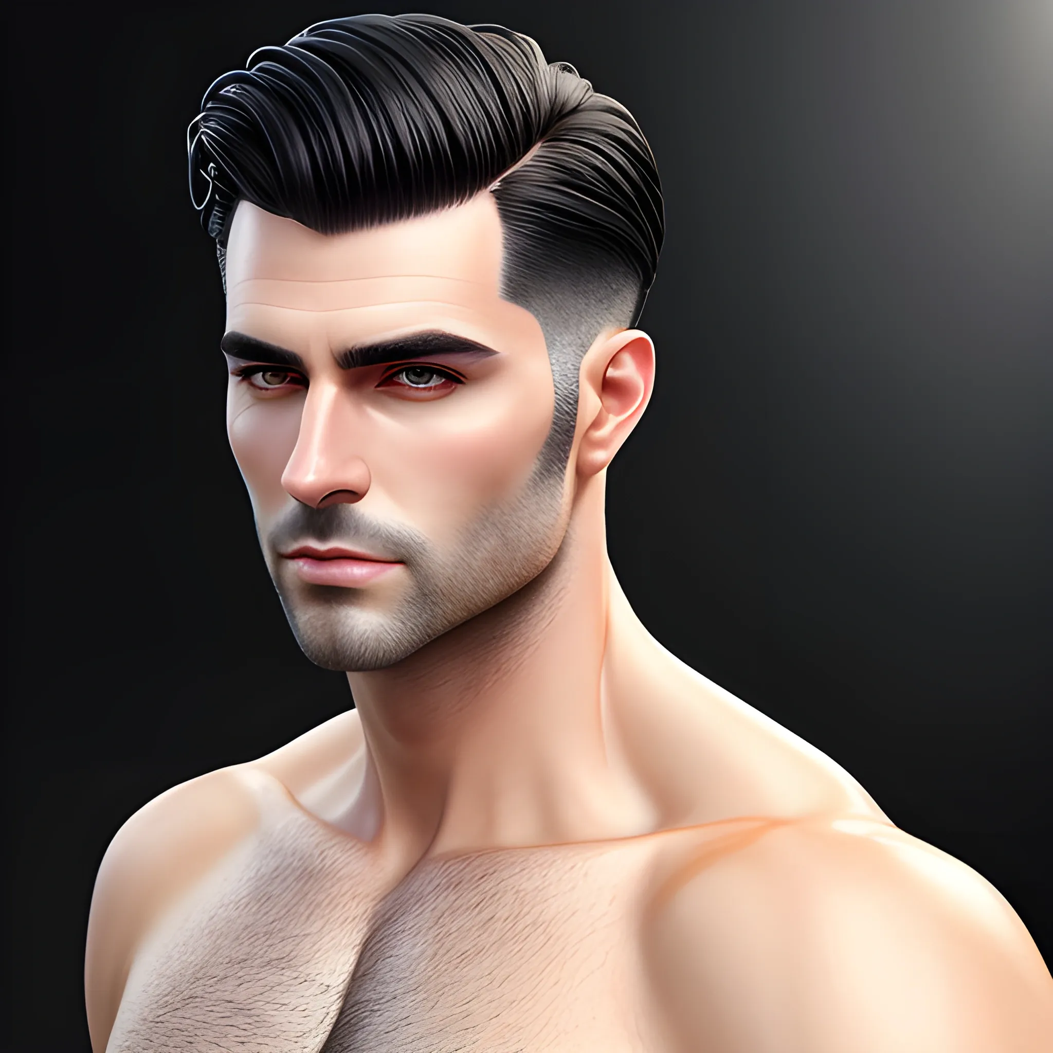 young handsome guy, ideal body, a clean shave,  long portrait, short pants,  black hair, short hair, hiperrealistic, 8K, skin texture, white skin, natural skin texture, photorealistic painting, sharp focus, cinematic smoothness,"width": 800,
"height": 1200,