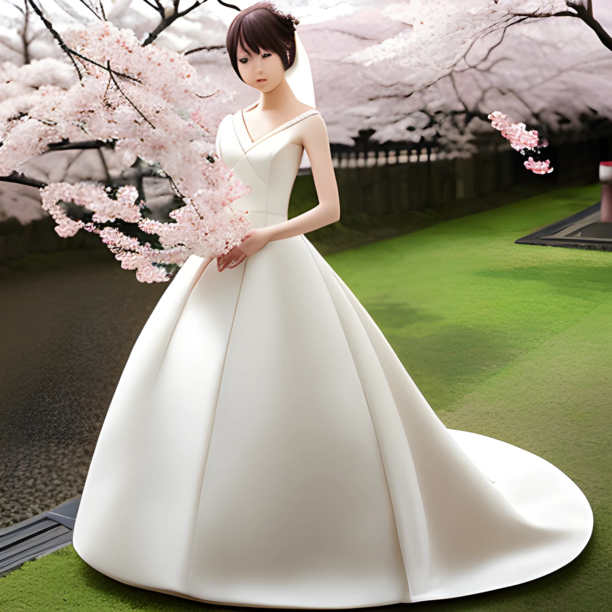 Japanese Sakura eloquent wedding dress