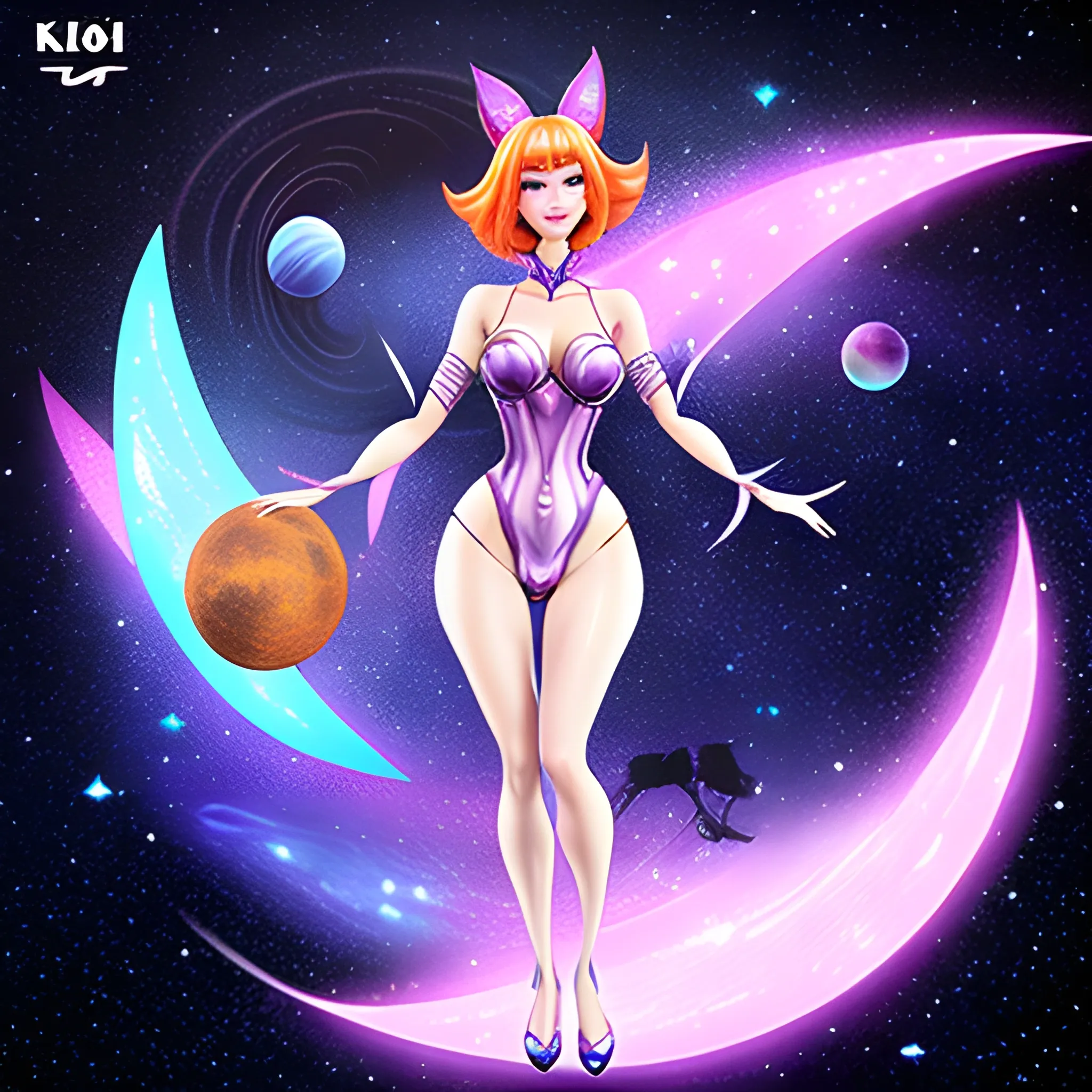 Kiki inn space galaxy stardust Moon fantasy magical girl transformation