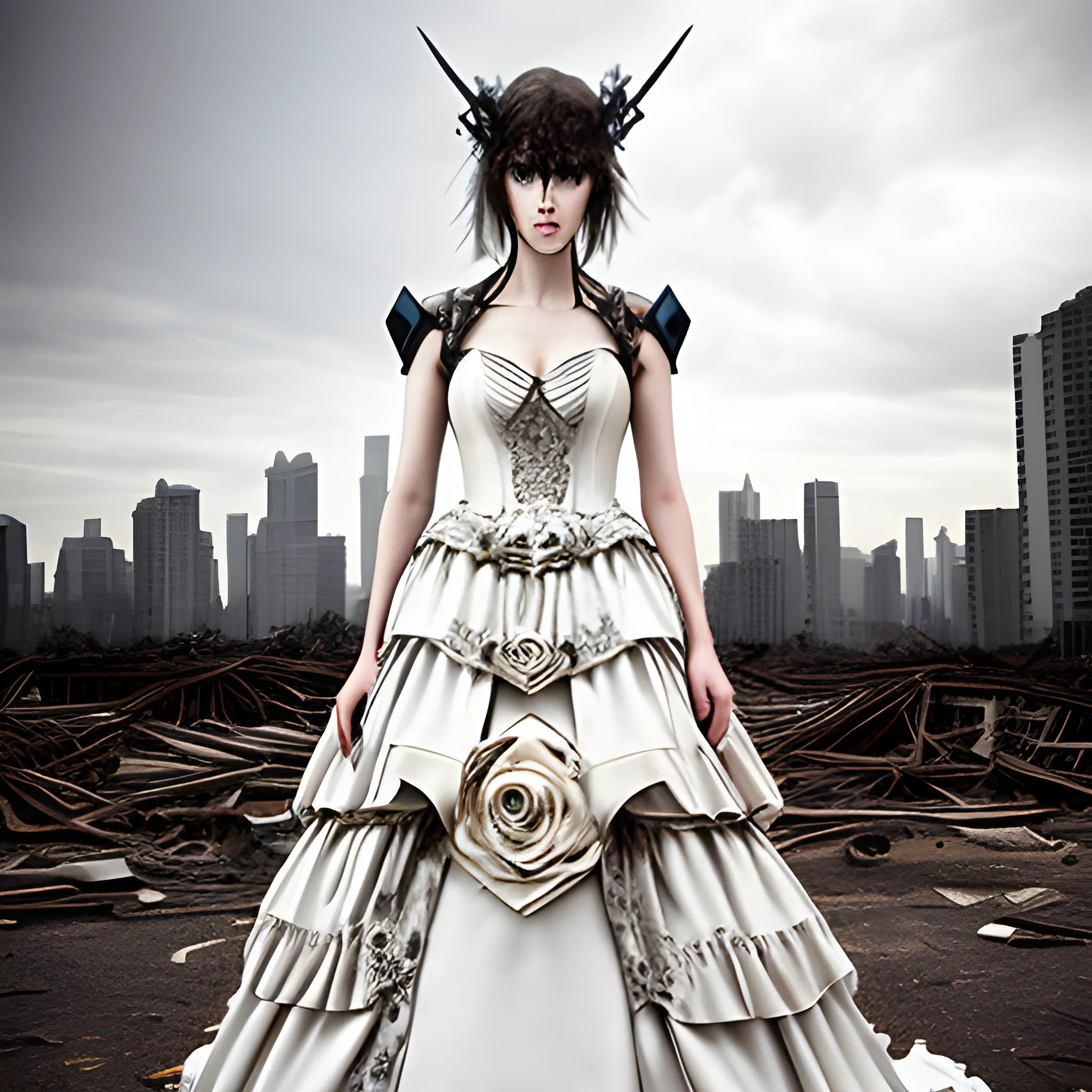 Urban apocalypse death fantasy wedding dress 