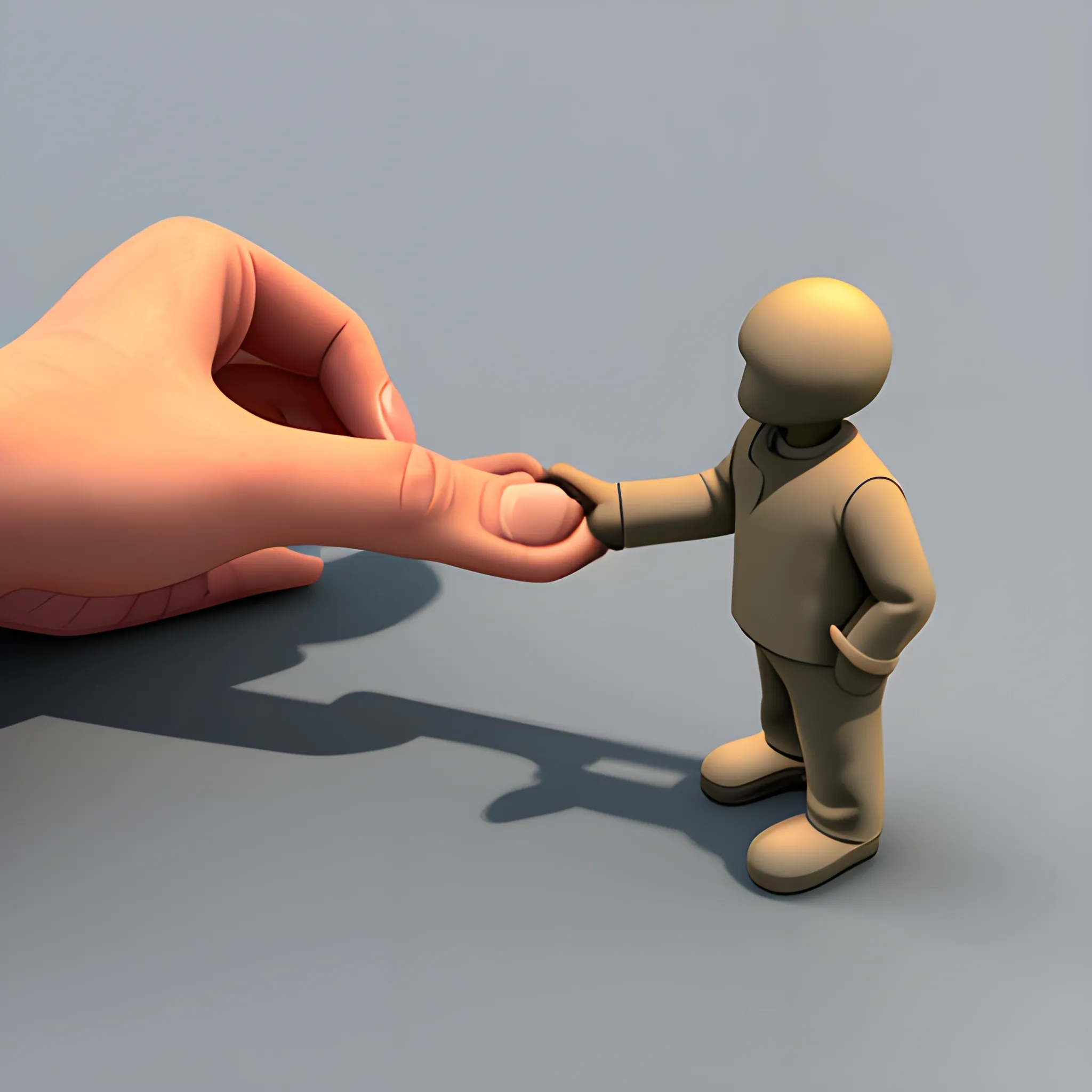 Helping hand to a person in a difficult situation, 3D