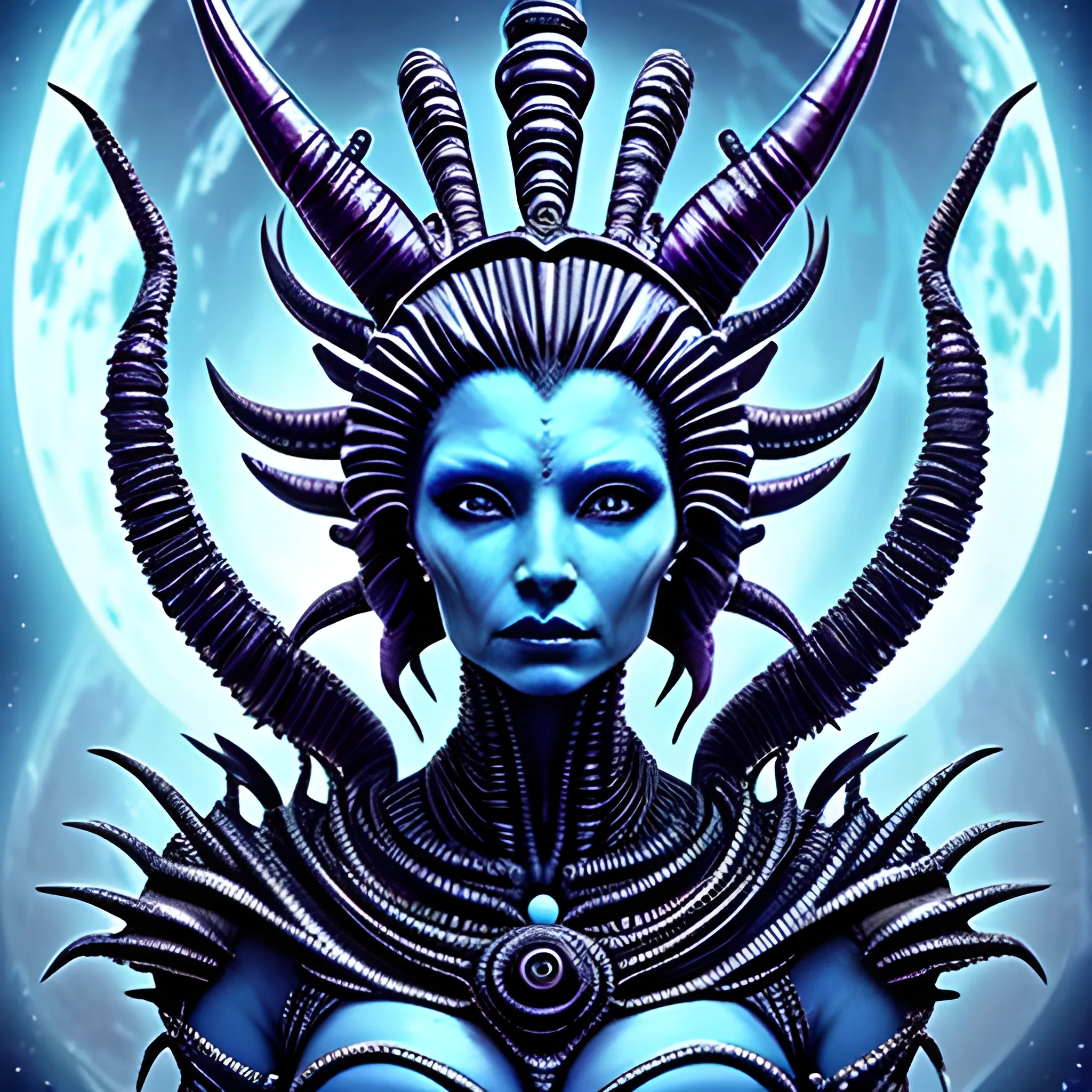 Alien queen goddess intense ruler powerful creature beautiful