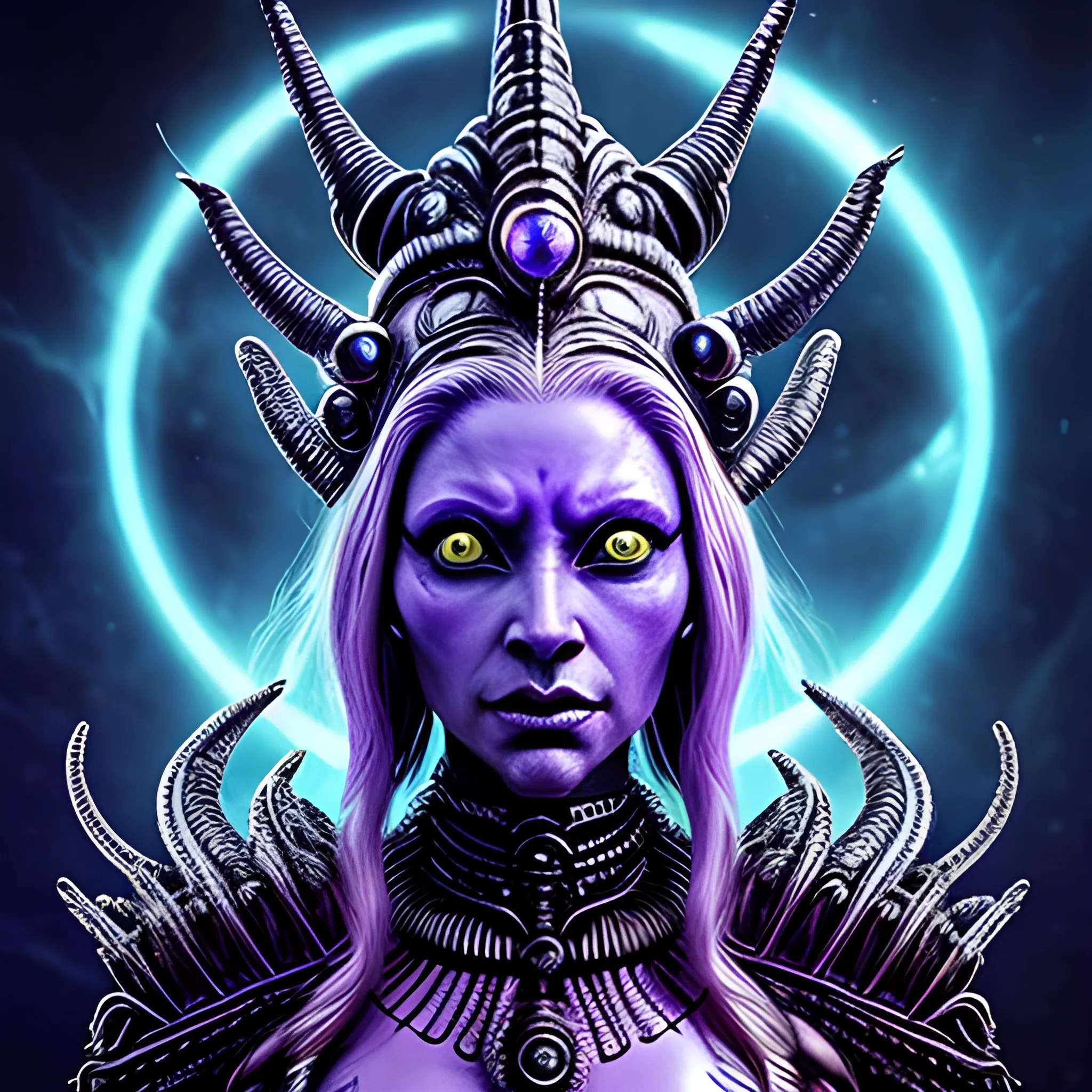 Alien queen goddess intense ruler powerful creature beautiful