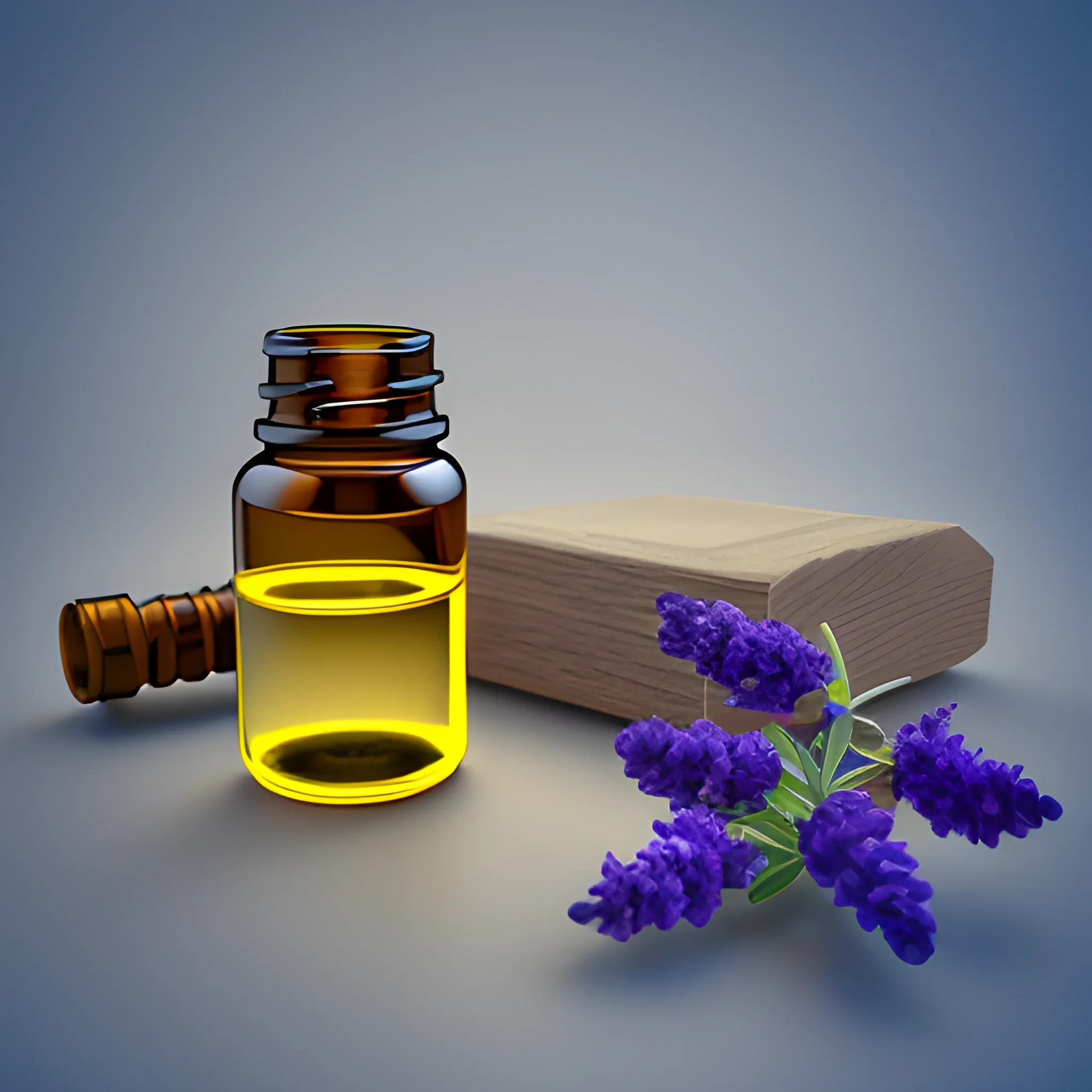 home made essential oil , 3D