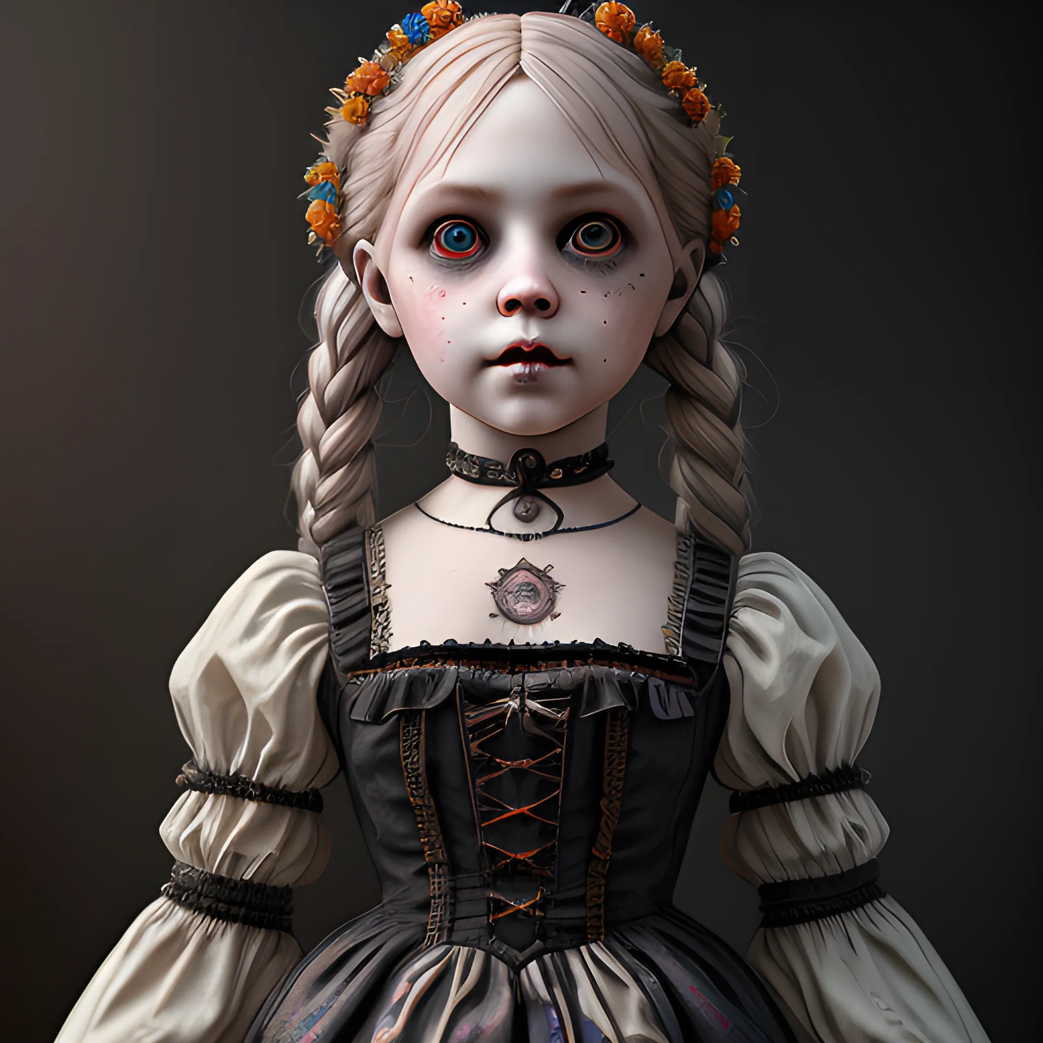 cursed doll, beautiful, photorealistic doll, hyperrealistic, ful ...