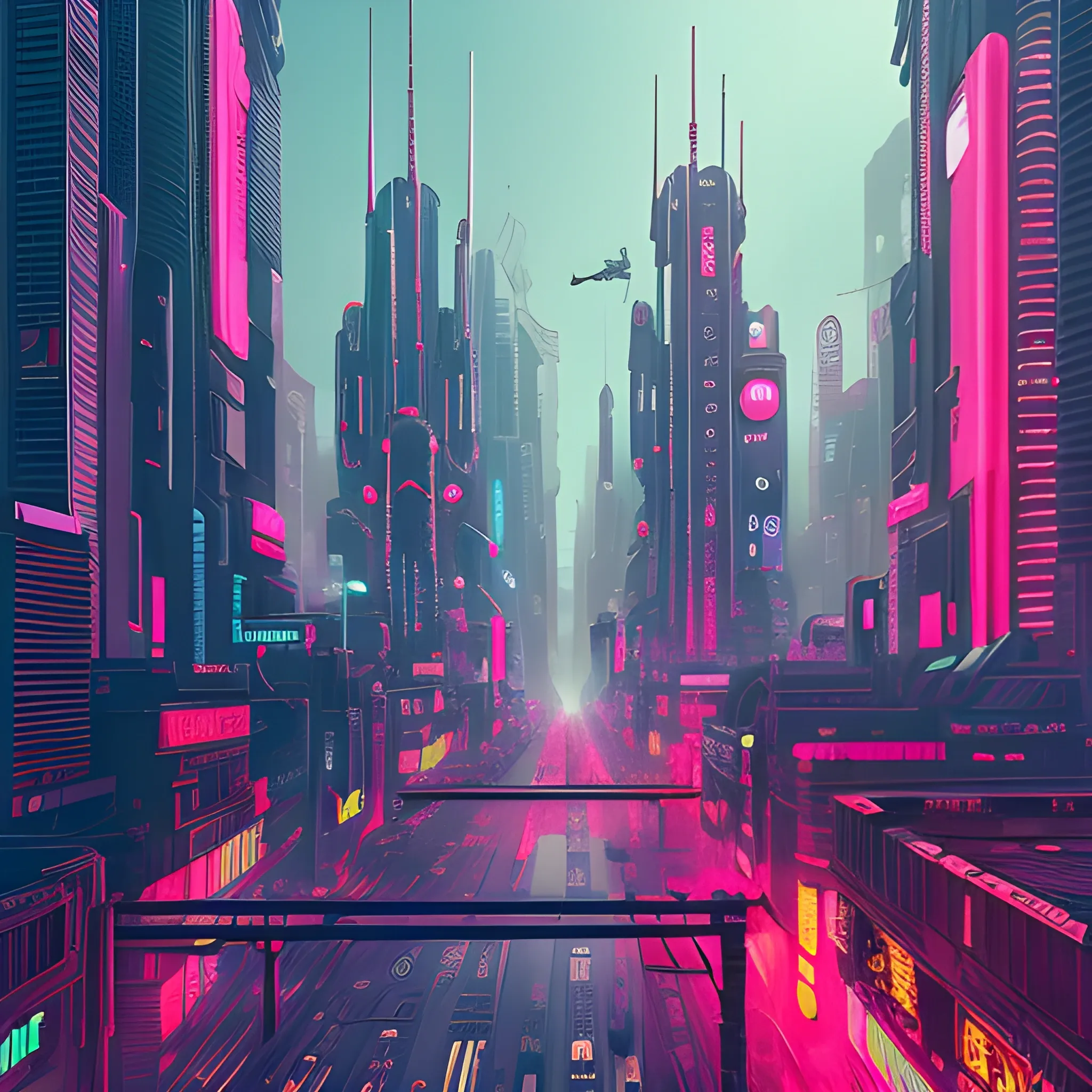 4k, beautiful, city, background of a cyberpunk by MAD DOG JONES ...