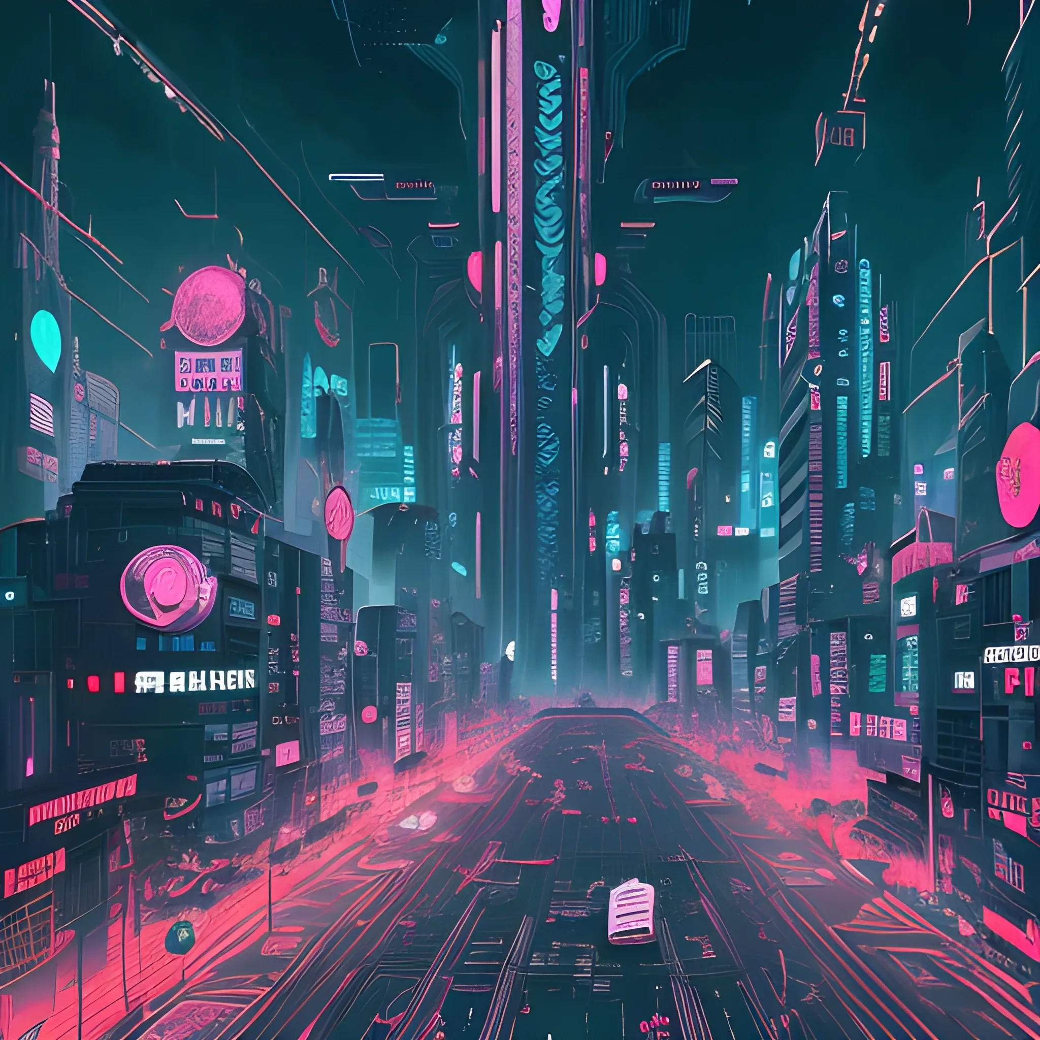 Cyberpunk City Background Art – Made With AI