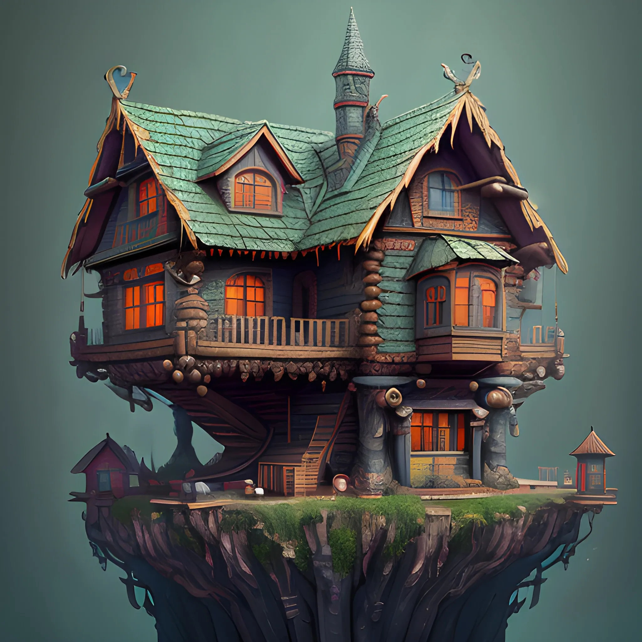  a house on chicken's leg, baba yaga's house, detailed matte painting, deep color, fantastical, intricate detail, splash screen, complementary colors, fantasy concept art, 8k resolution trending on Artstation Unreal Engine 5