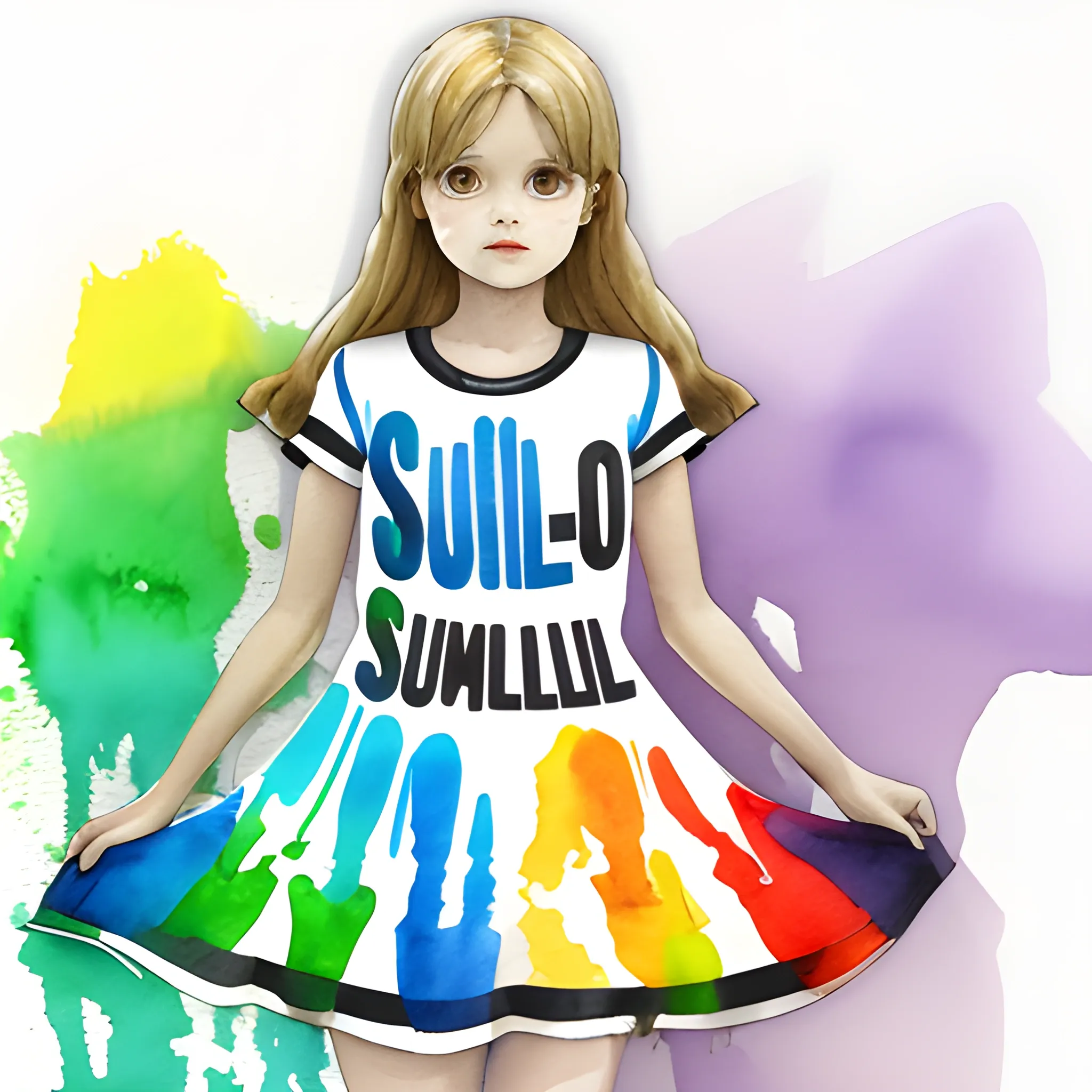 logo, sueli mello, dress Water Color, 3D