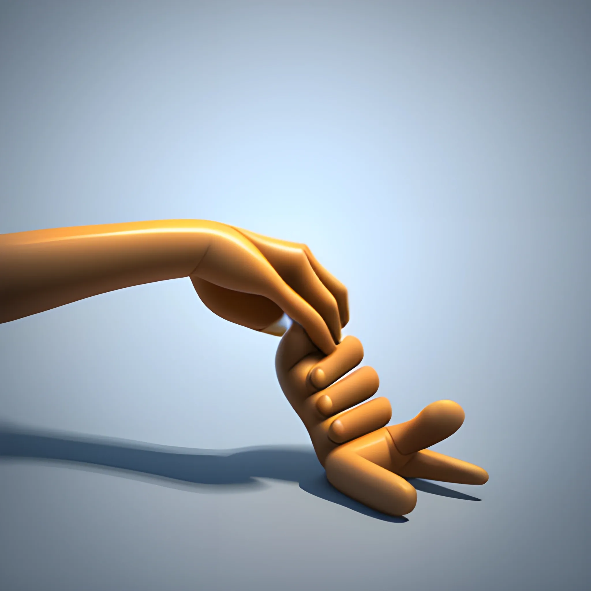 Helping hand to a person in a difficult situation, 3D, continue