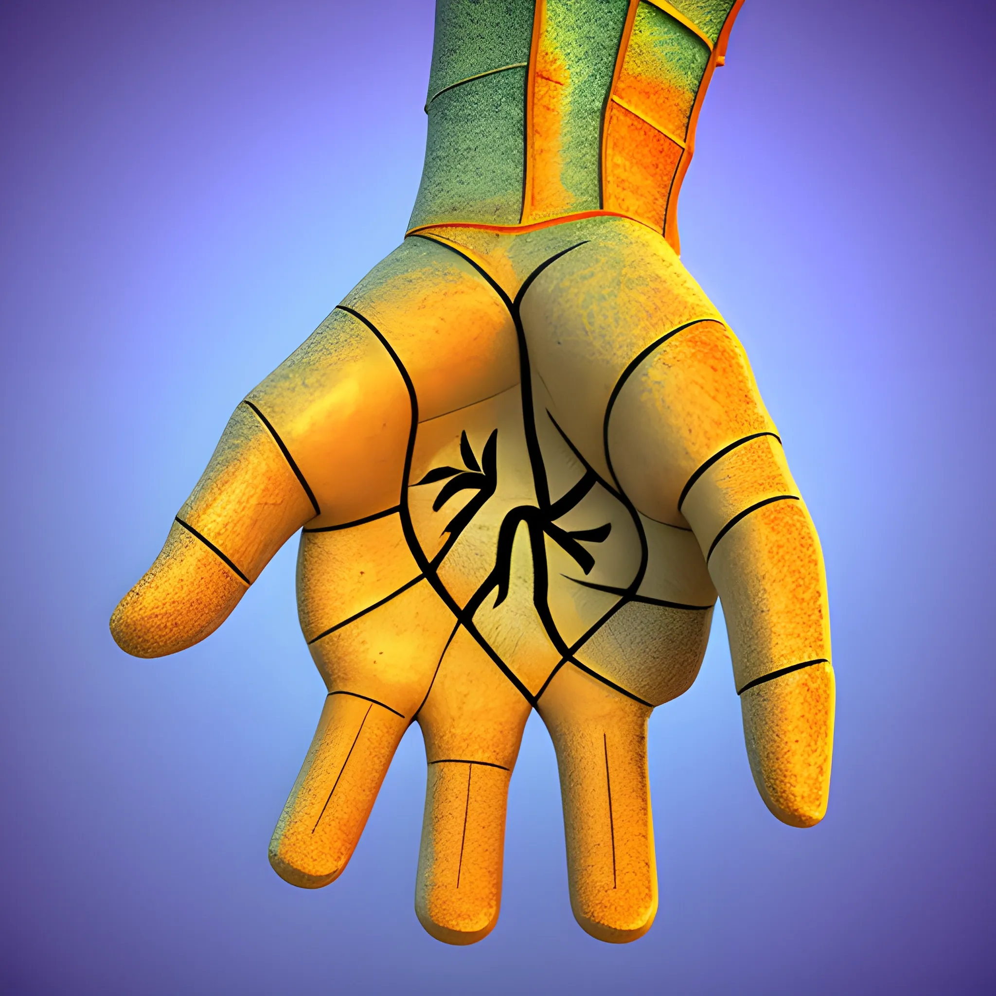 a hand that helps, protects and protects, in difficult situation, , Trippy

, 3D