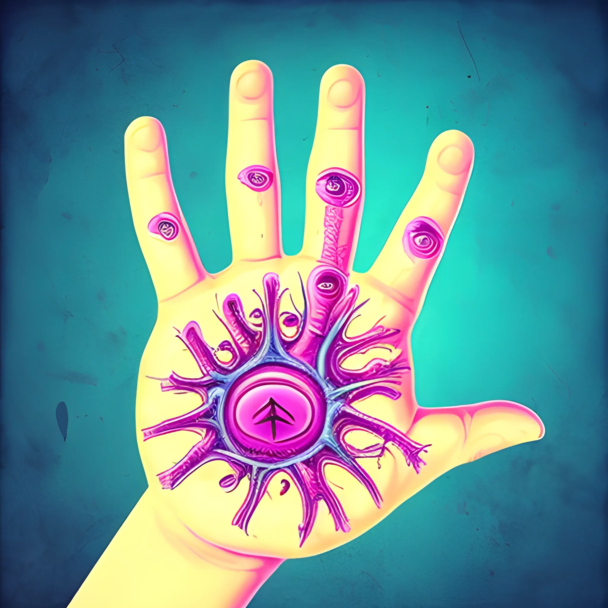 a hand that helps, protects and protects, in difficult situation, , Trippy
