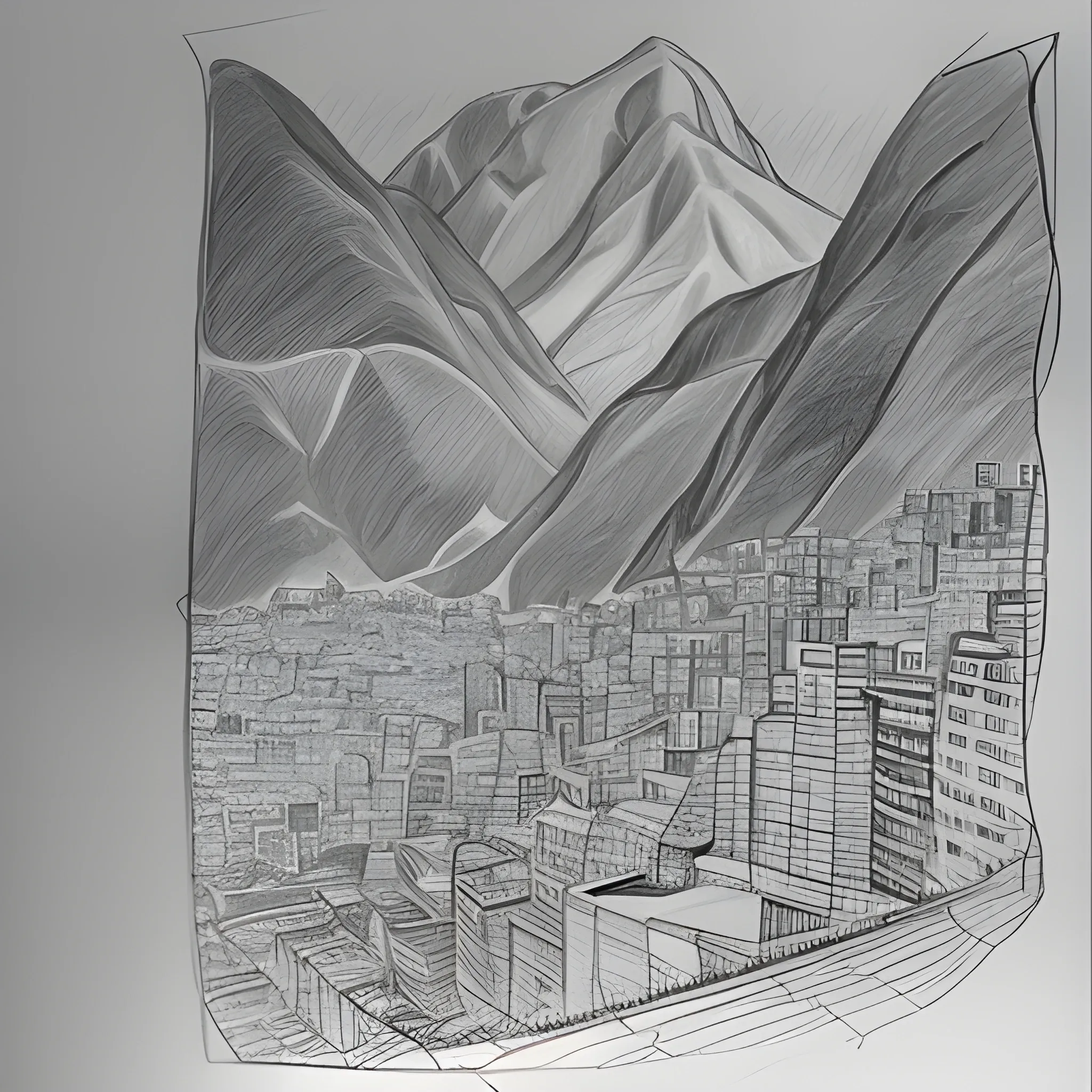 cangallo Lima -Perú, Pencil Sketch