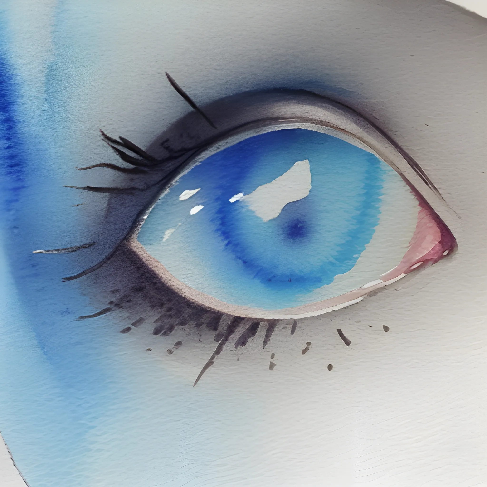 dusty blue，close up, Water Color